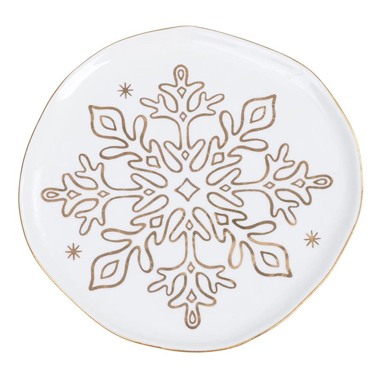 Gold Snowflake Appetizer Plate