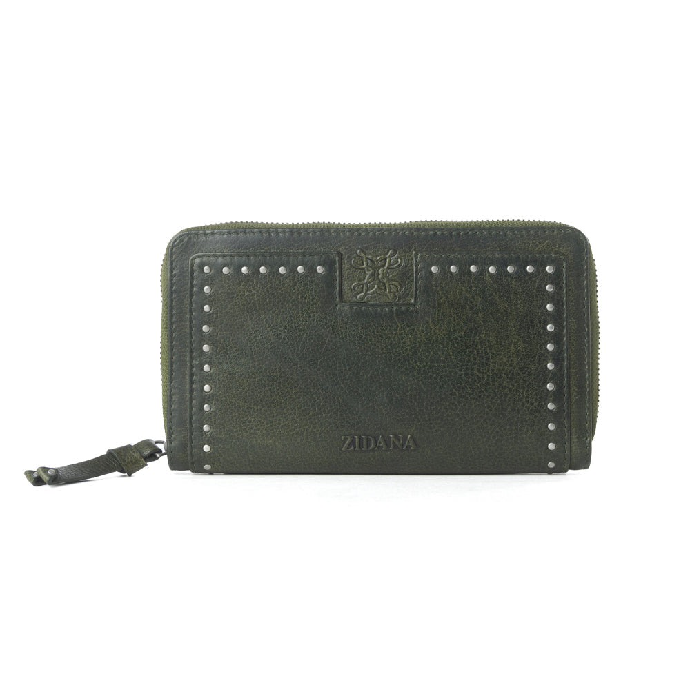 Zidana Astra Studded Veg Tanned Leather Wallet