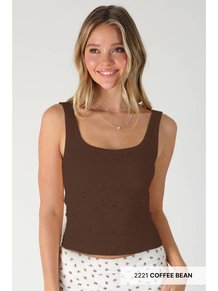 CHRYSTAL FLORAL LACE TANK