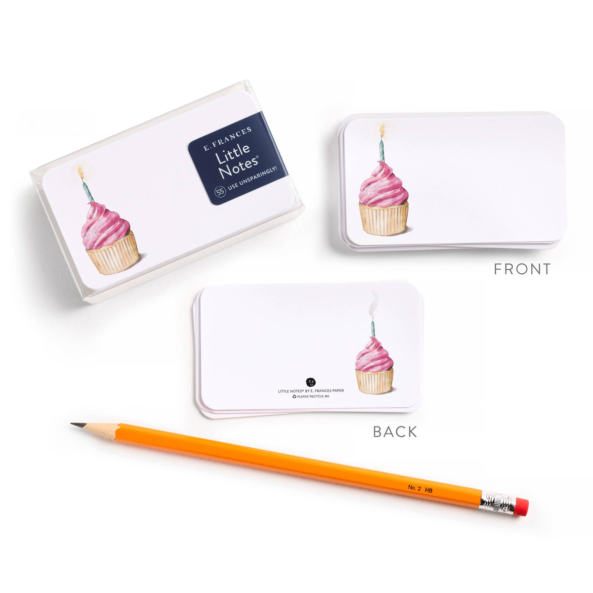 Pink Cupcake Little Notes® – Mini Notecard Pack, Set of 55