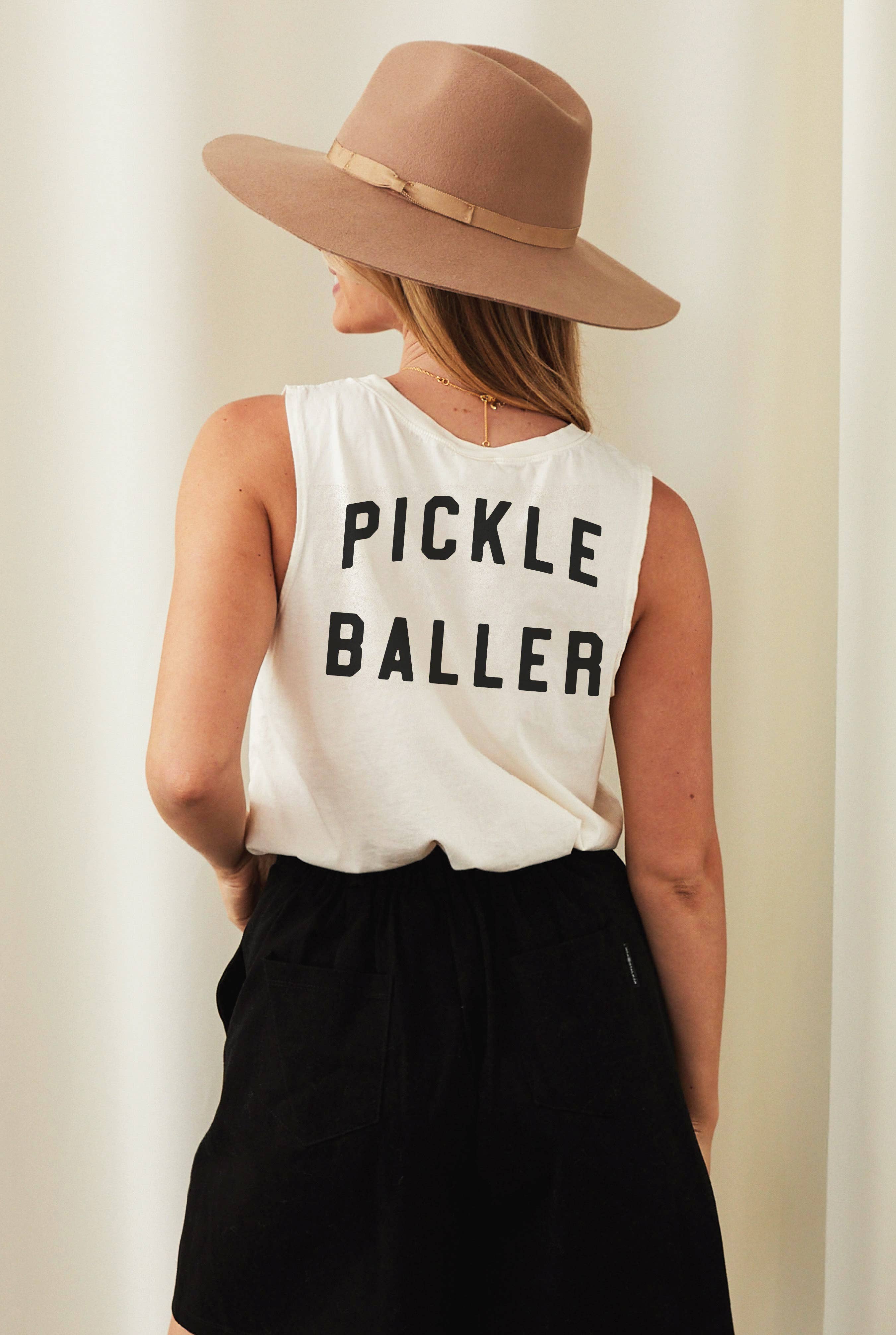 PICKLE BALLER Front and Back Mineral Graphic Tank Top