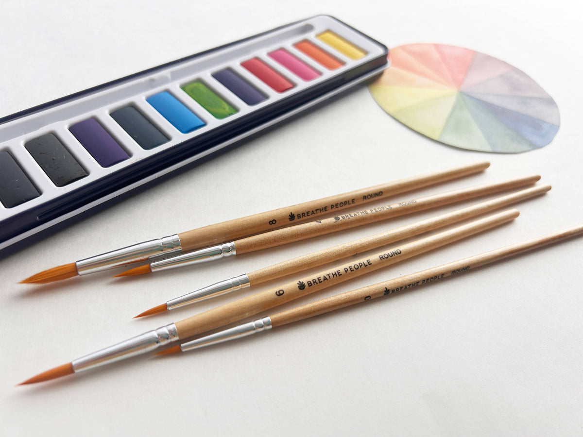 5-Piece Round Watercolor Brush Set