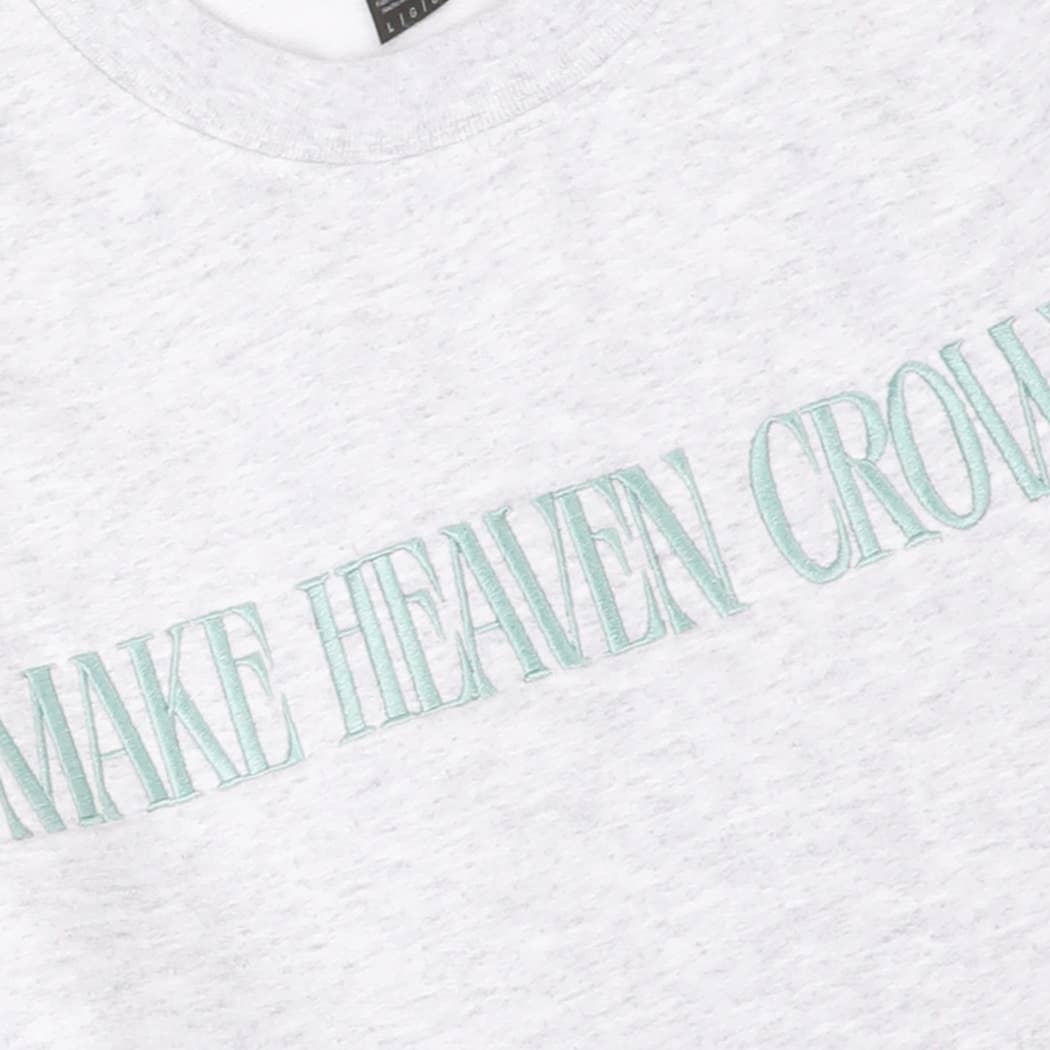 MAKE HEAVEN CROWDED Embroidered Fleece Sweatshirt