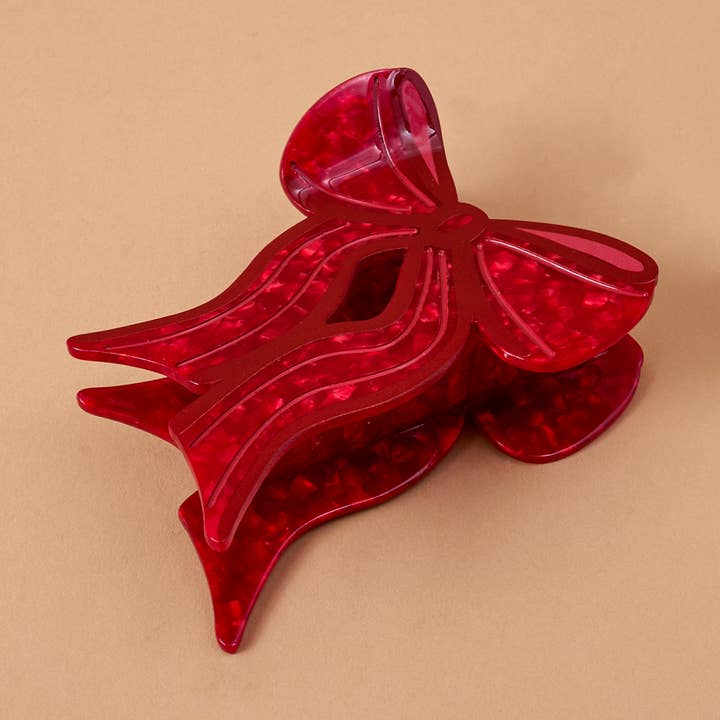Shape Up Claw Clip-Red Bow