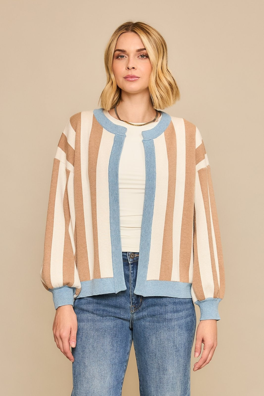 DOLLIE STRIPE CARDIGAN