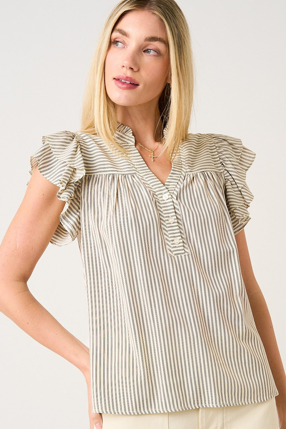 JUSTINA STRIPE BLOUSE