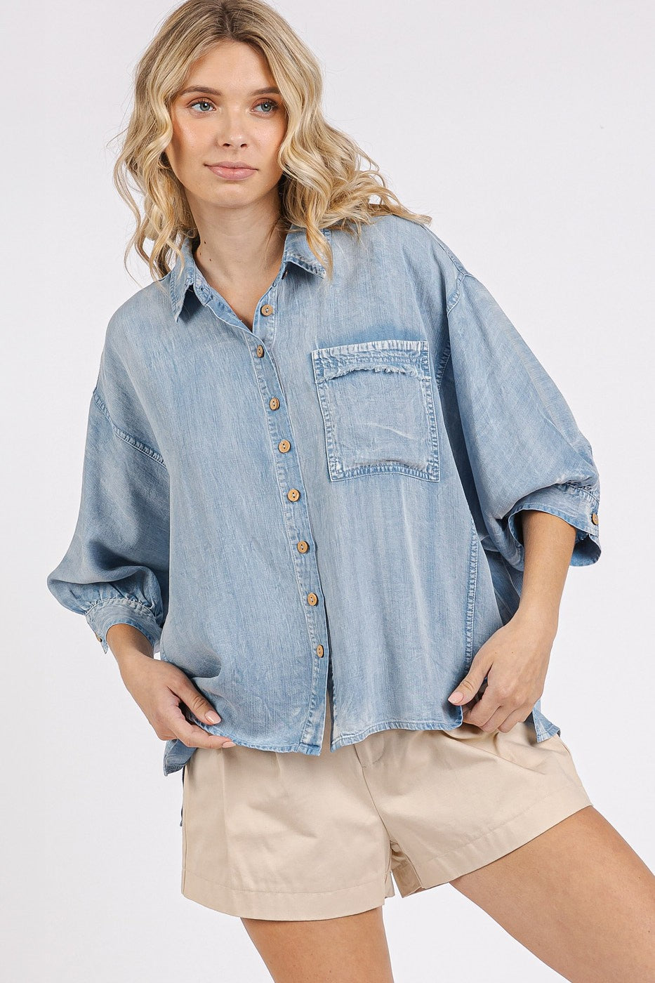 KRISTINE TENCEL DOLMAN SHIRT