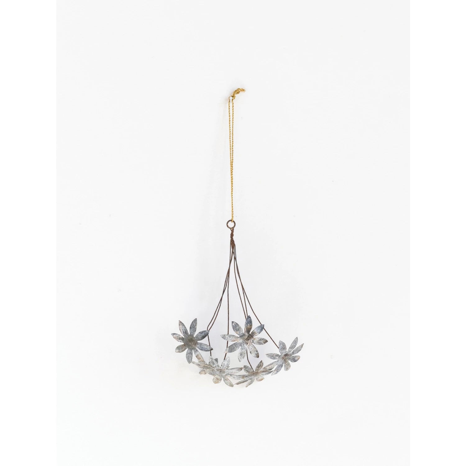 Distressed Tole Flower Bunch Ornament