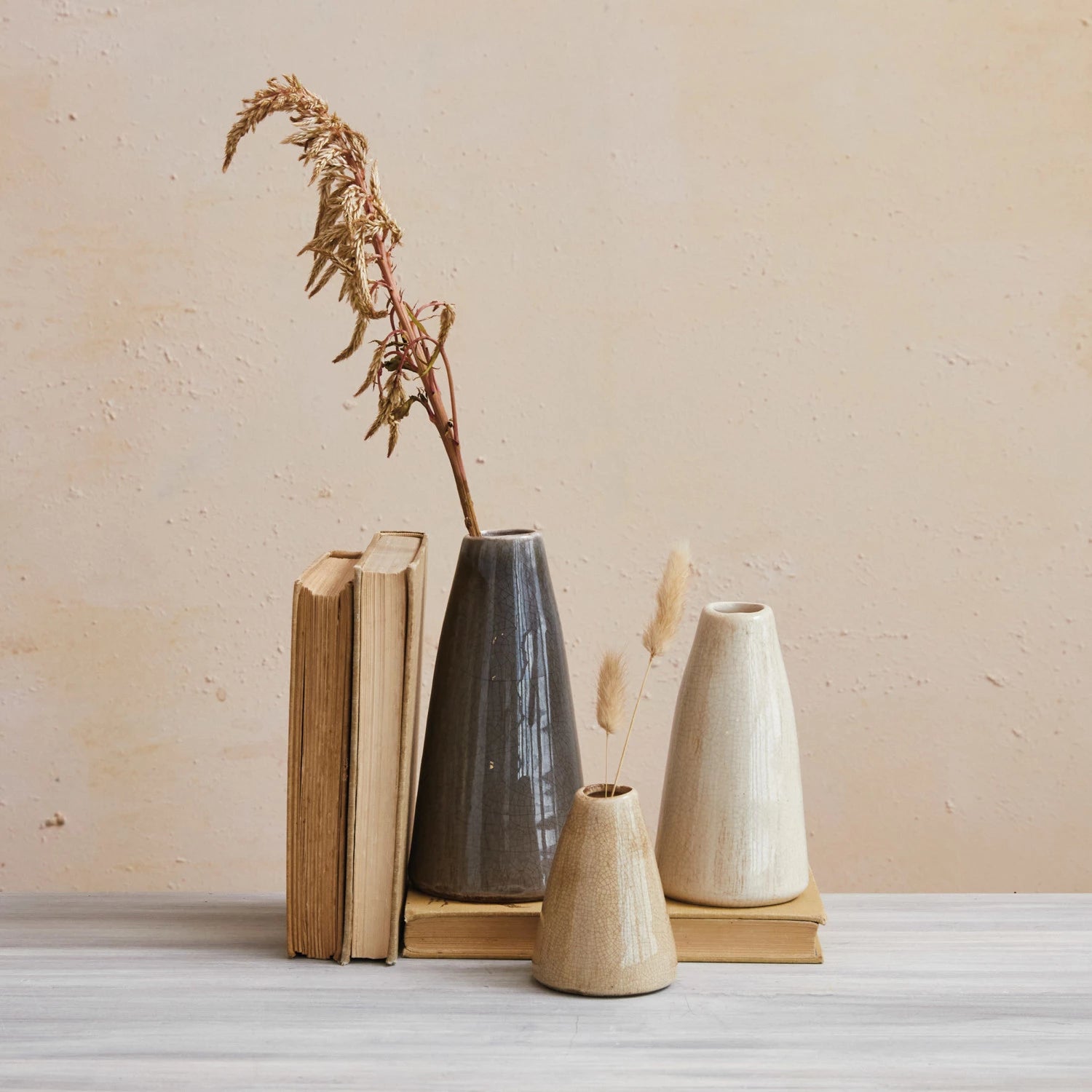 Terra-cotta Vases, Crackle Glaze