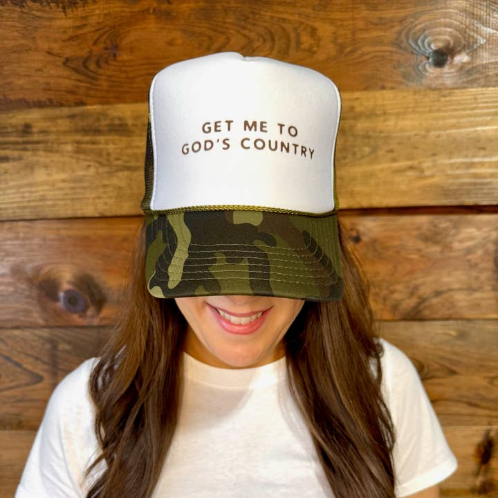 Get Me To God's Country Trucker Hat