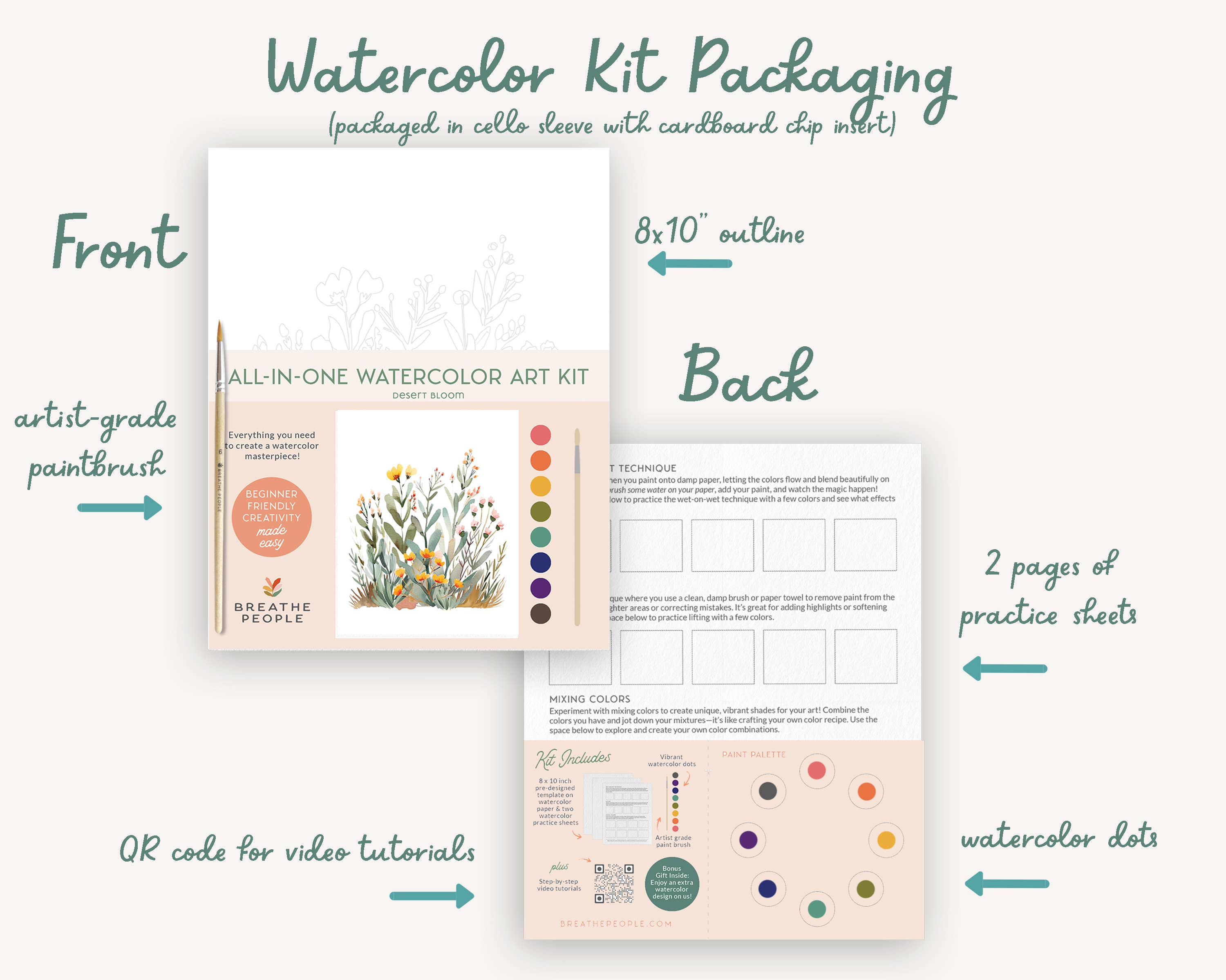 All-In-One Beginner Watercolor Paint Set - Brilliant Bouquet