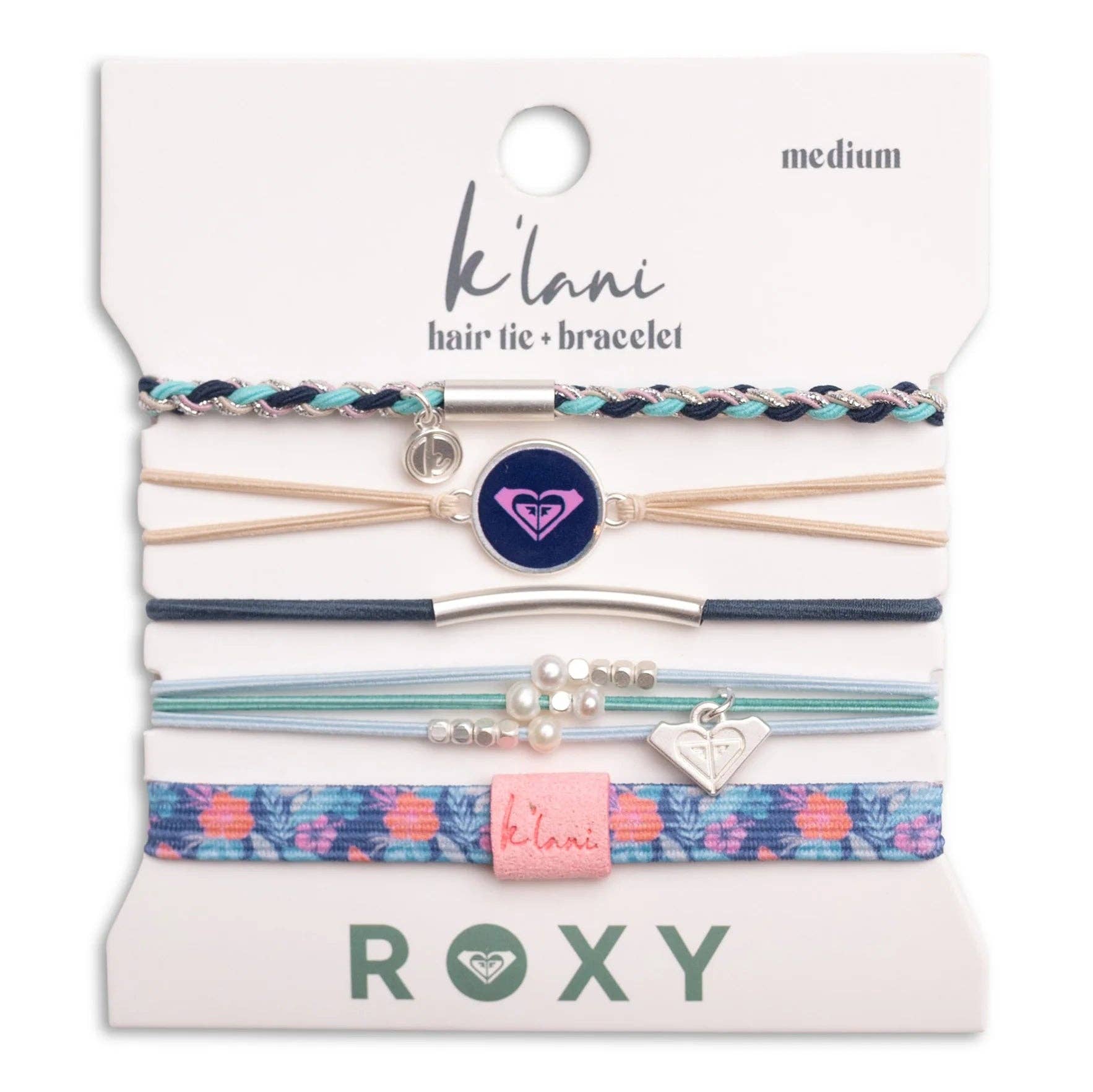 "Roxy Ocean Bloom" Tropical Blues Hair Tie Bracelets