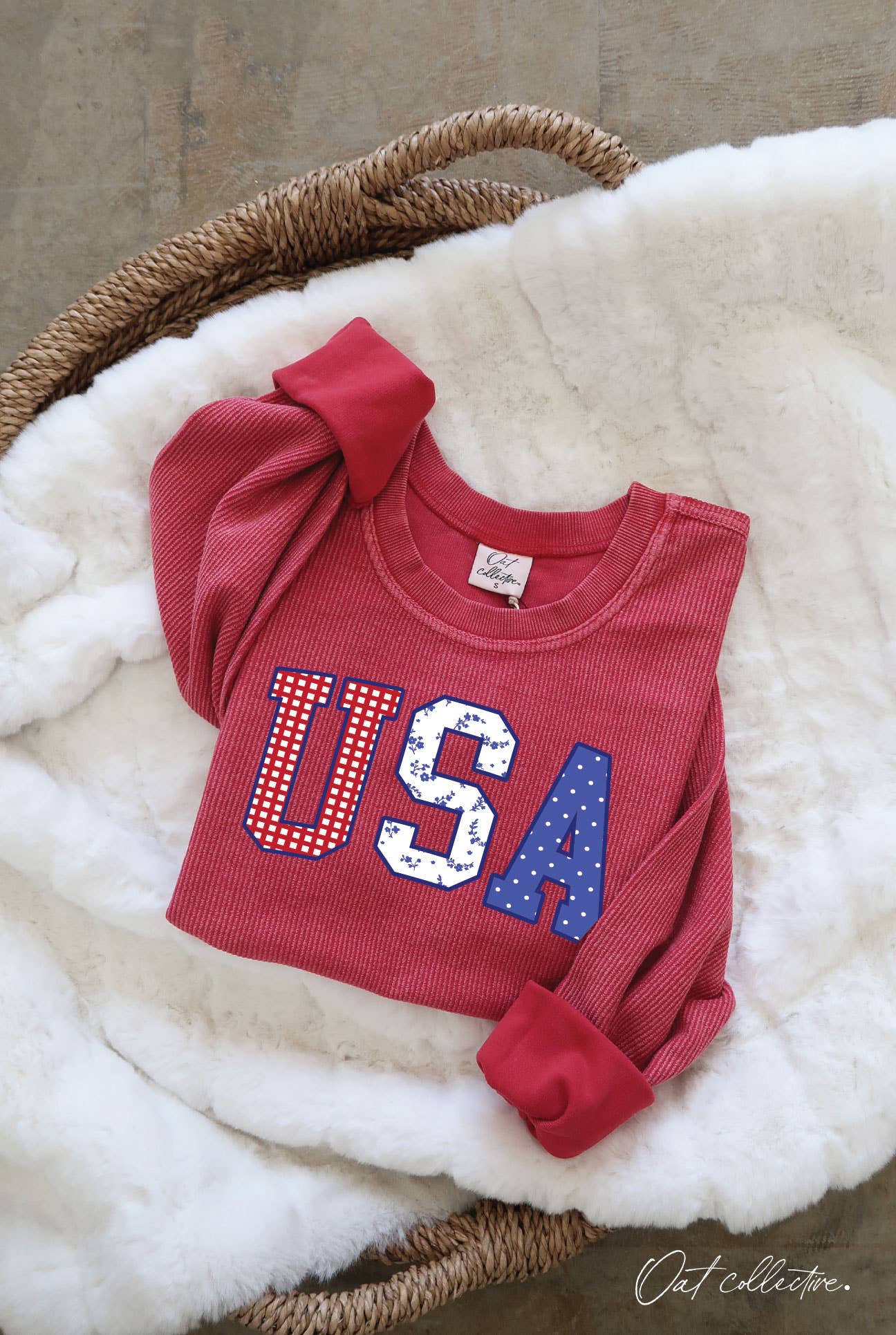 USA WITH PATTERN Thermal Pullover