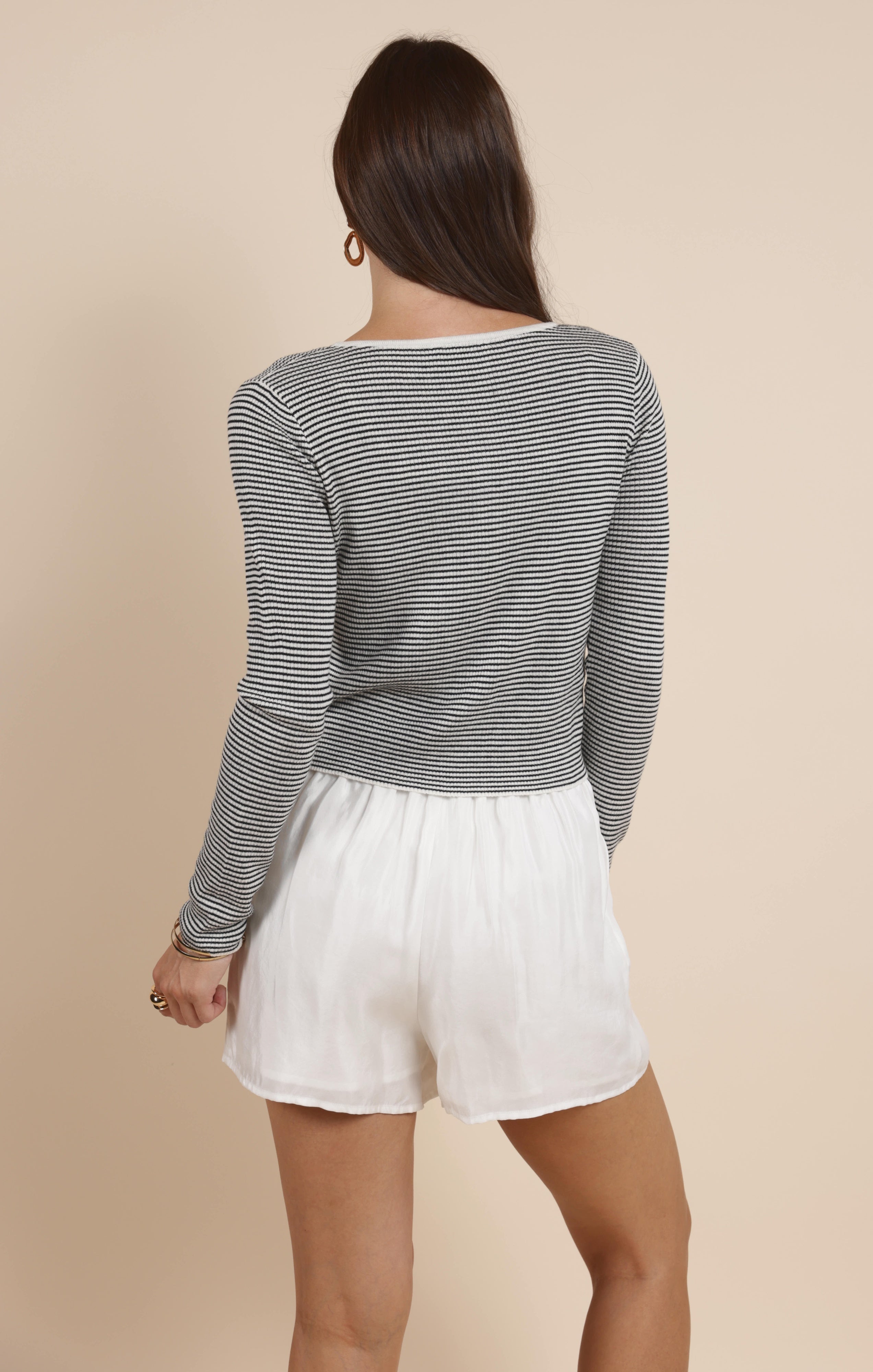 PREPSTER BUTTONED STRIPED CARDIGAN