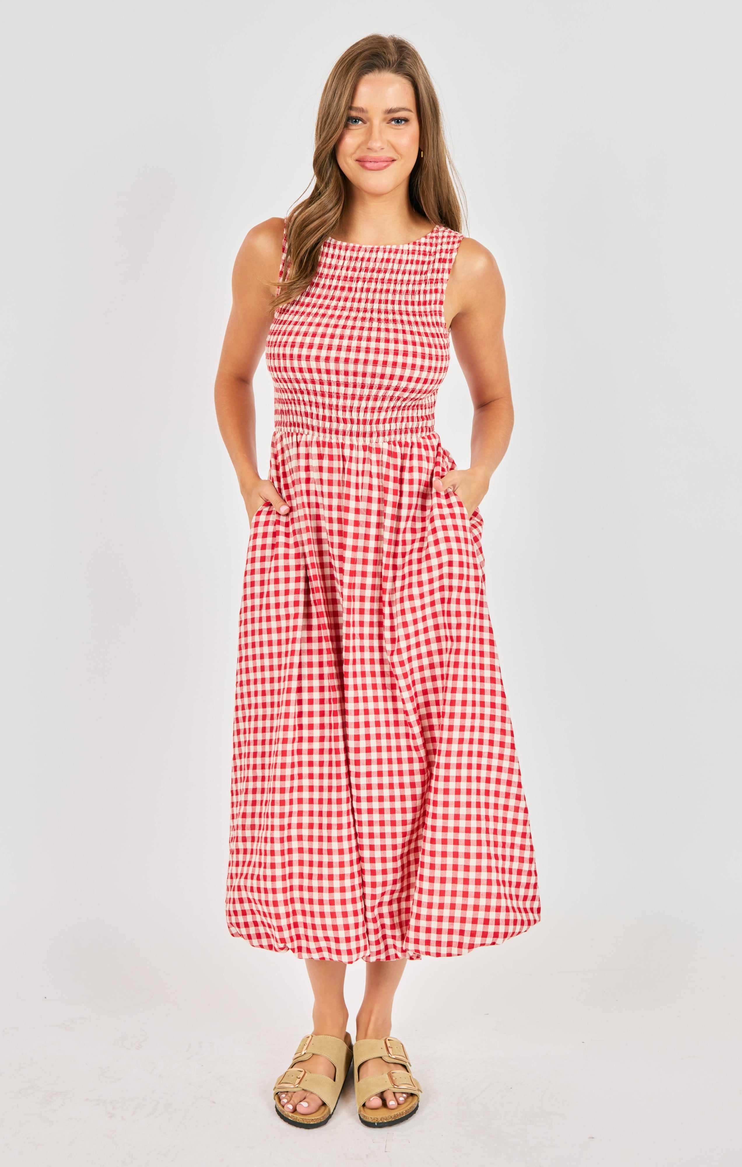 APPLE BUTTER MIDI DRESS