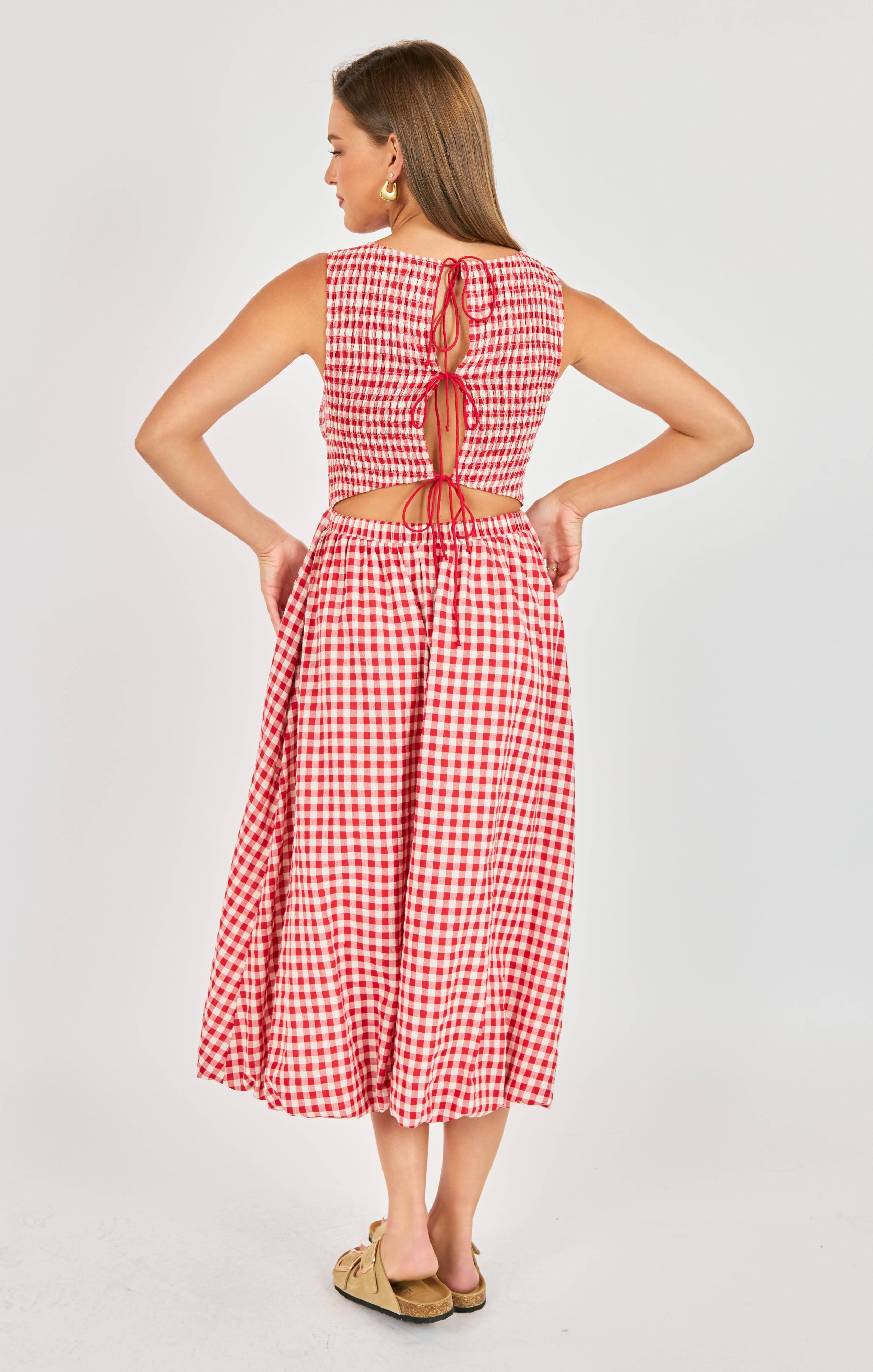 APPLE BUTTER MIDI DRESS