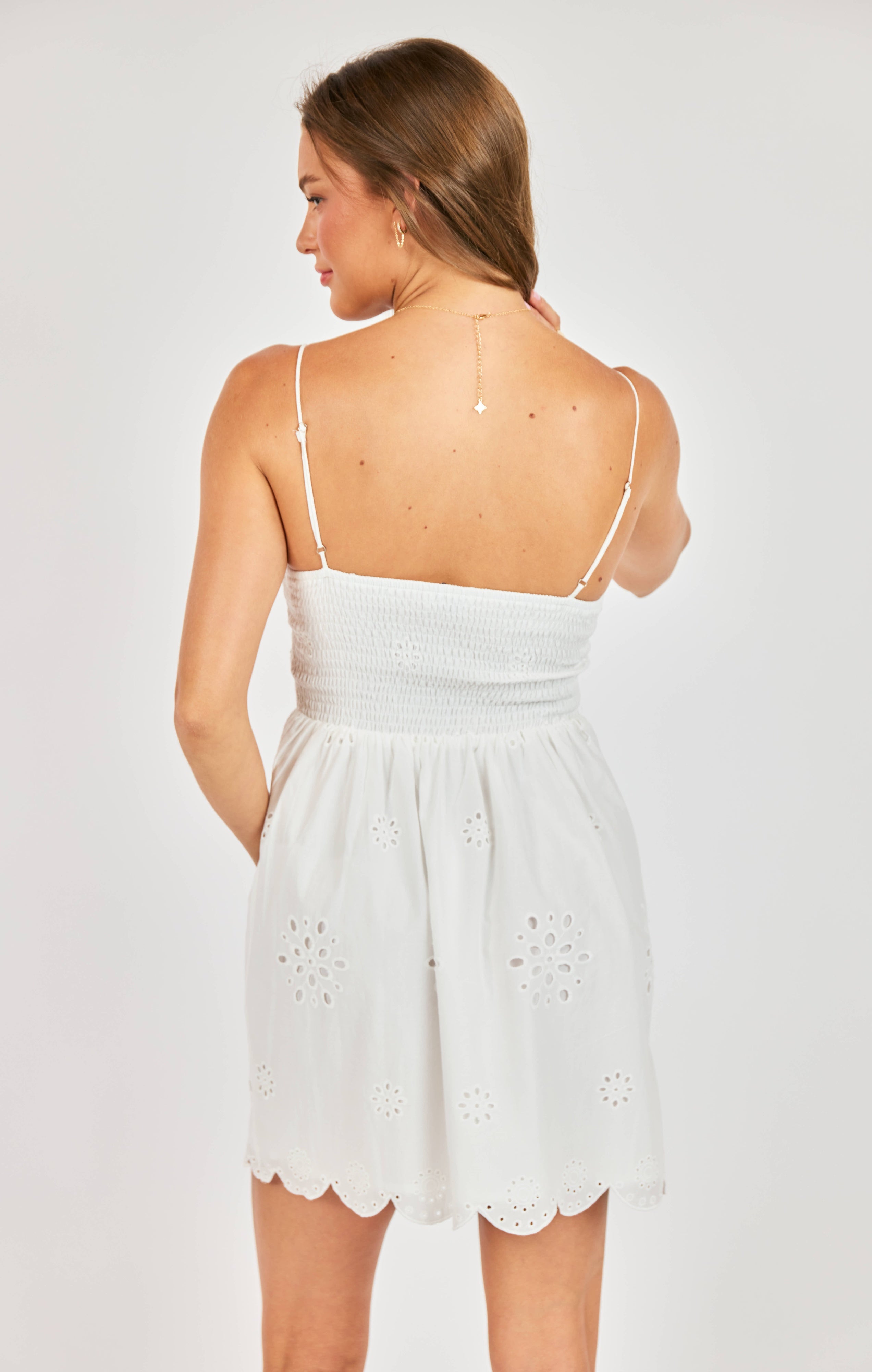 BLOOMFIELD EYELET MINI DRESS