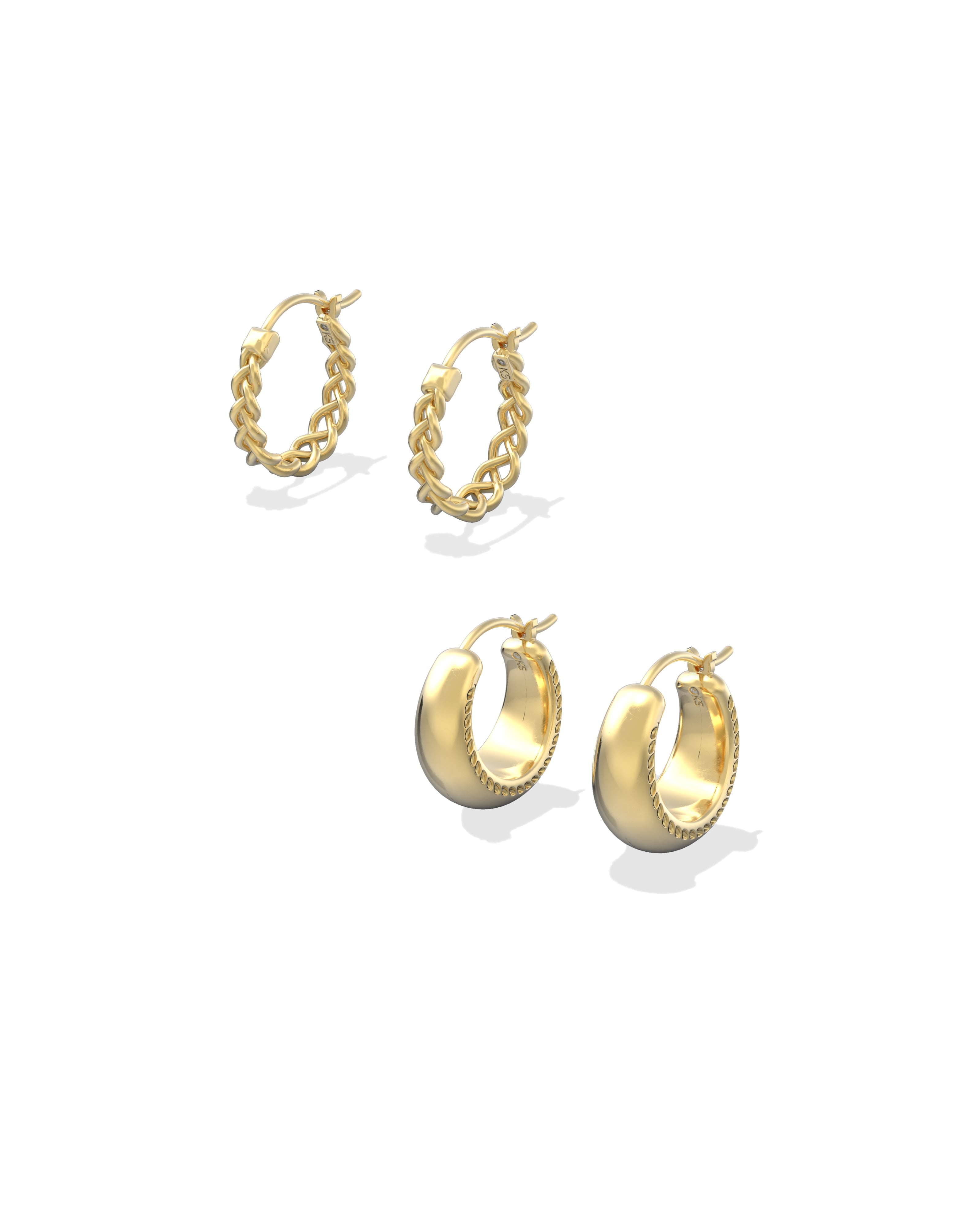 GABRIELLA SET OF HUGGIE EARRINGS