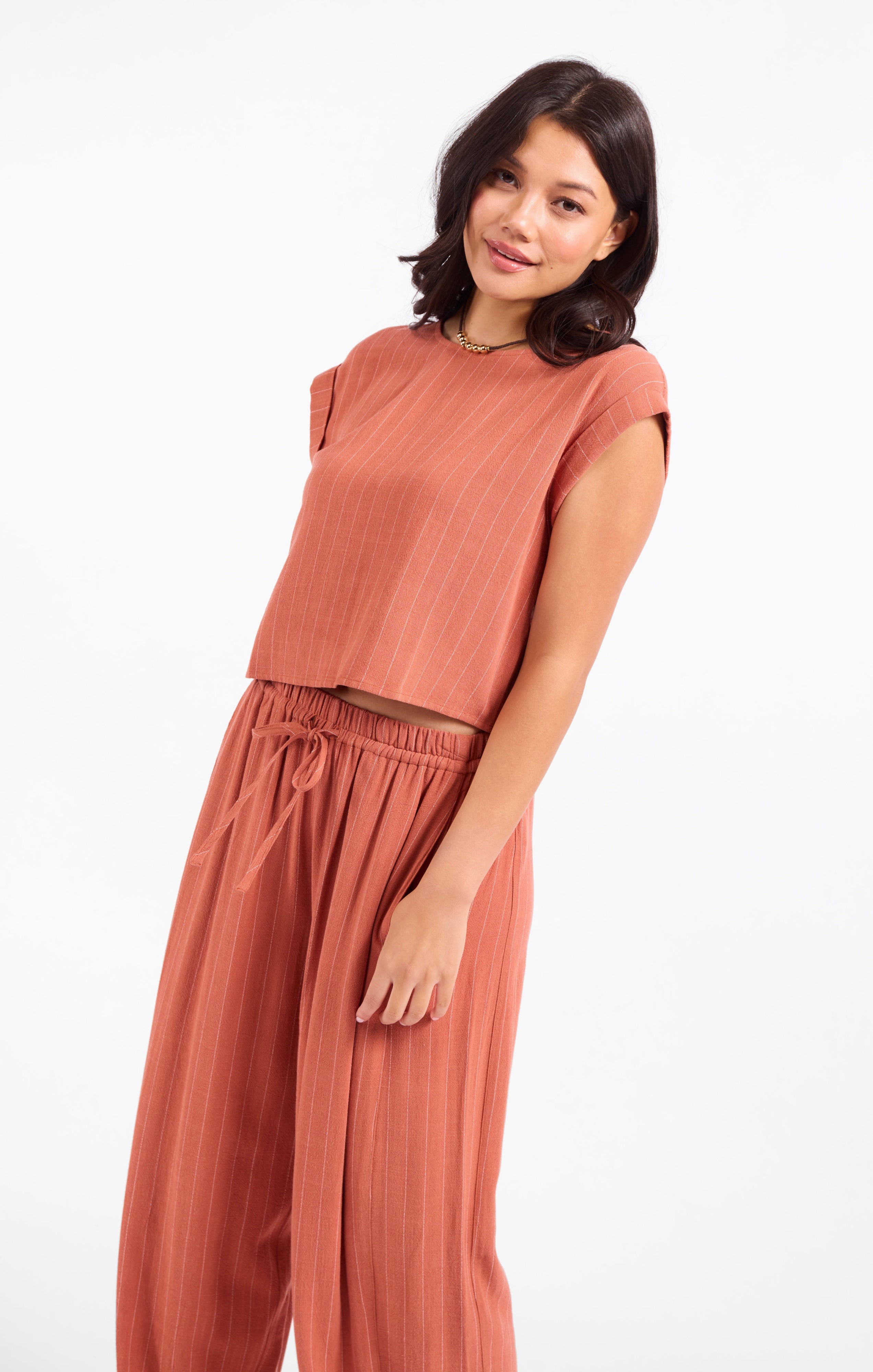 SUGARLOAF STRIPE CUFFED TOP