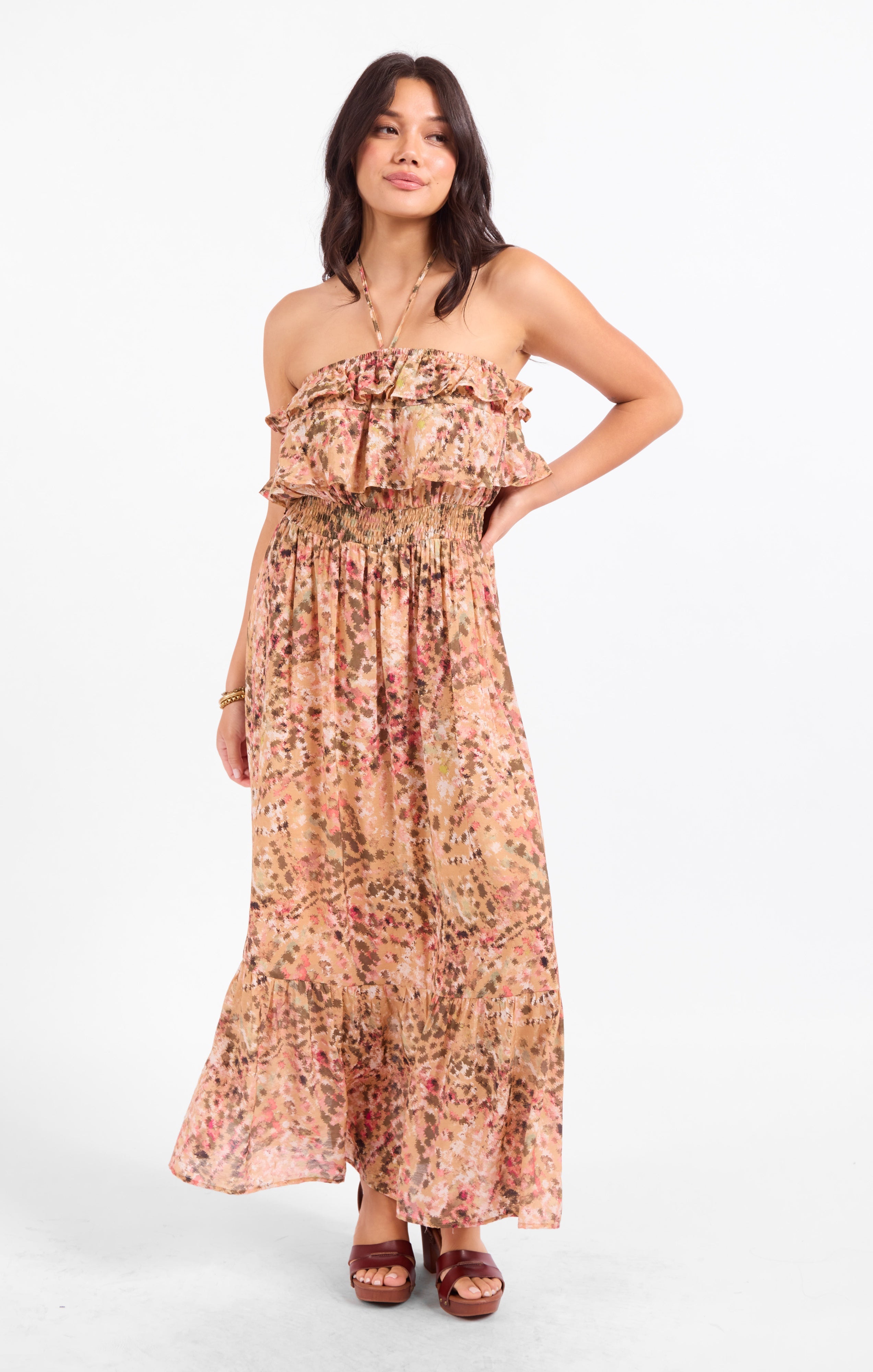 SUNSET CANYON STRAPLESS MAXI DRESS