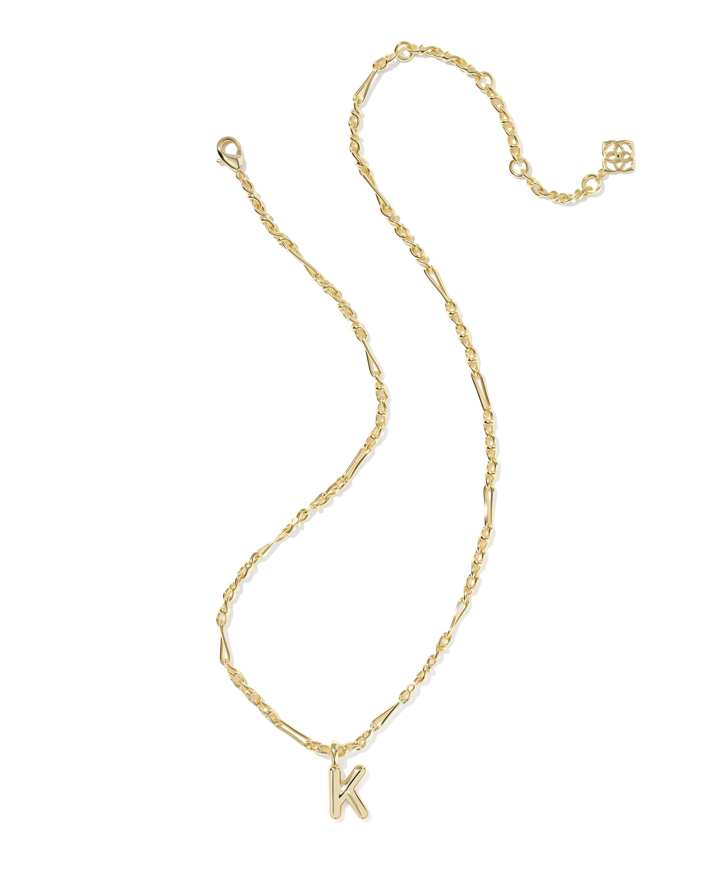 BUBBLE LETTER K SHORT PENDANT NECKLACE