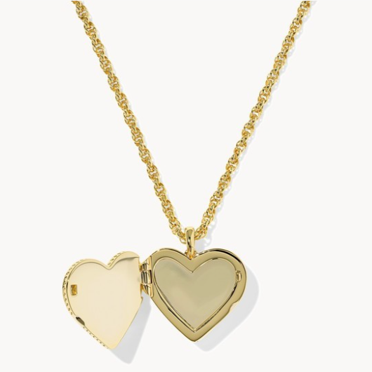 ARI PUFFY HEART LOCKET SHORT PENDANT NECKLACE