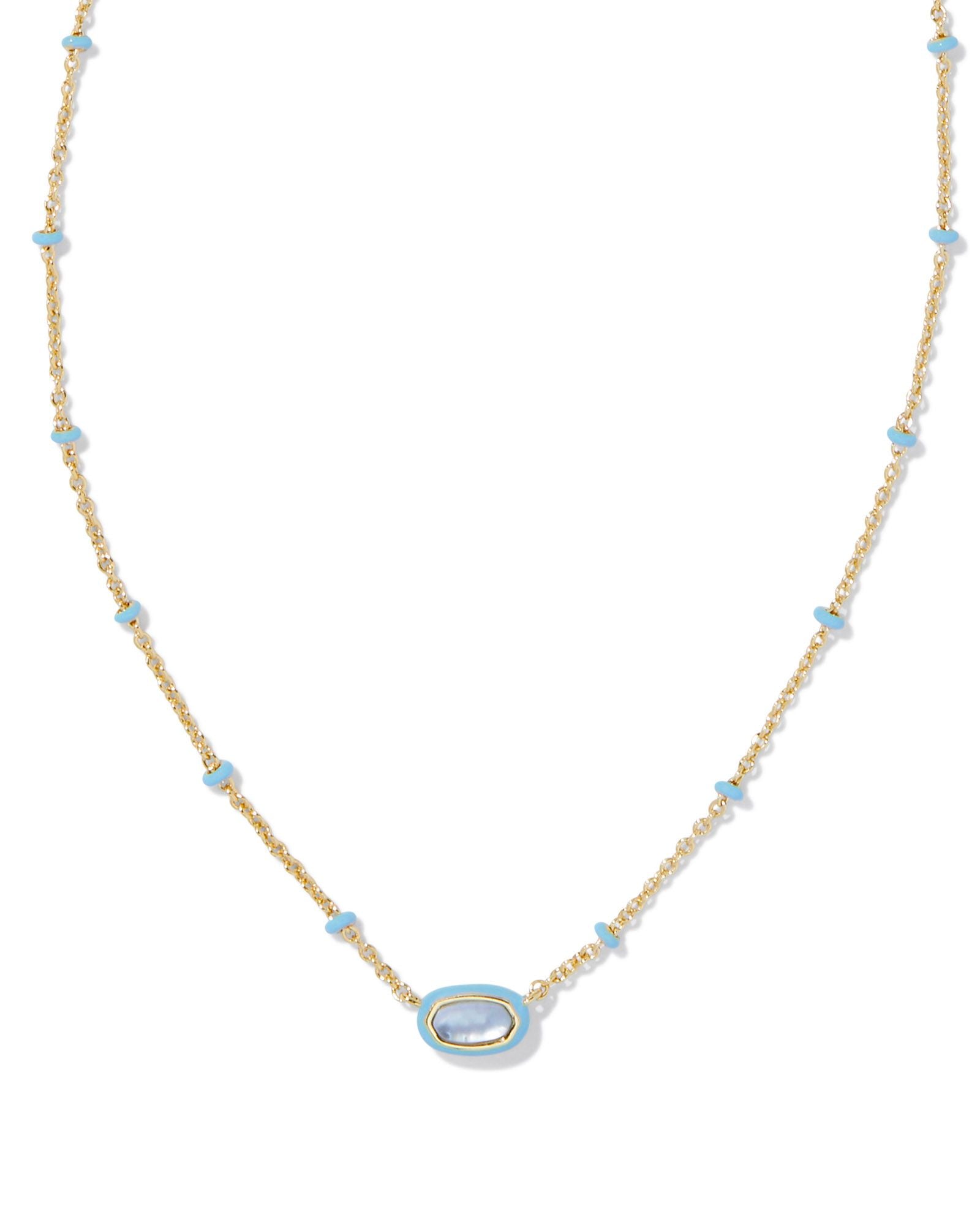 MINI ELISA ENAMEL FRAME SHORT PENDANT NECKLACE