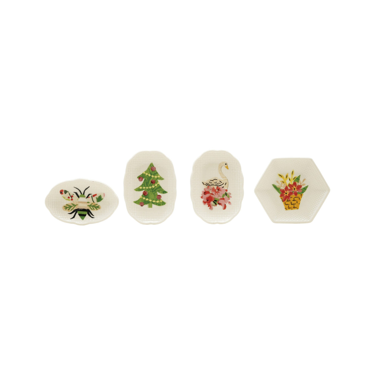 Stoneware Dish with Holiday Icon, 4 Styles ©