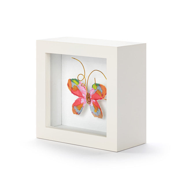 Living Boldly Pink Multi Butterfly Shadow Box