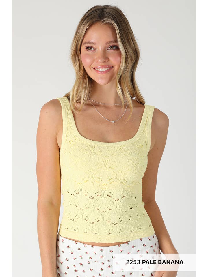 CHRYSTAL FLORAL LACE TANK