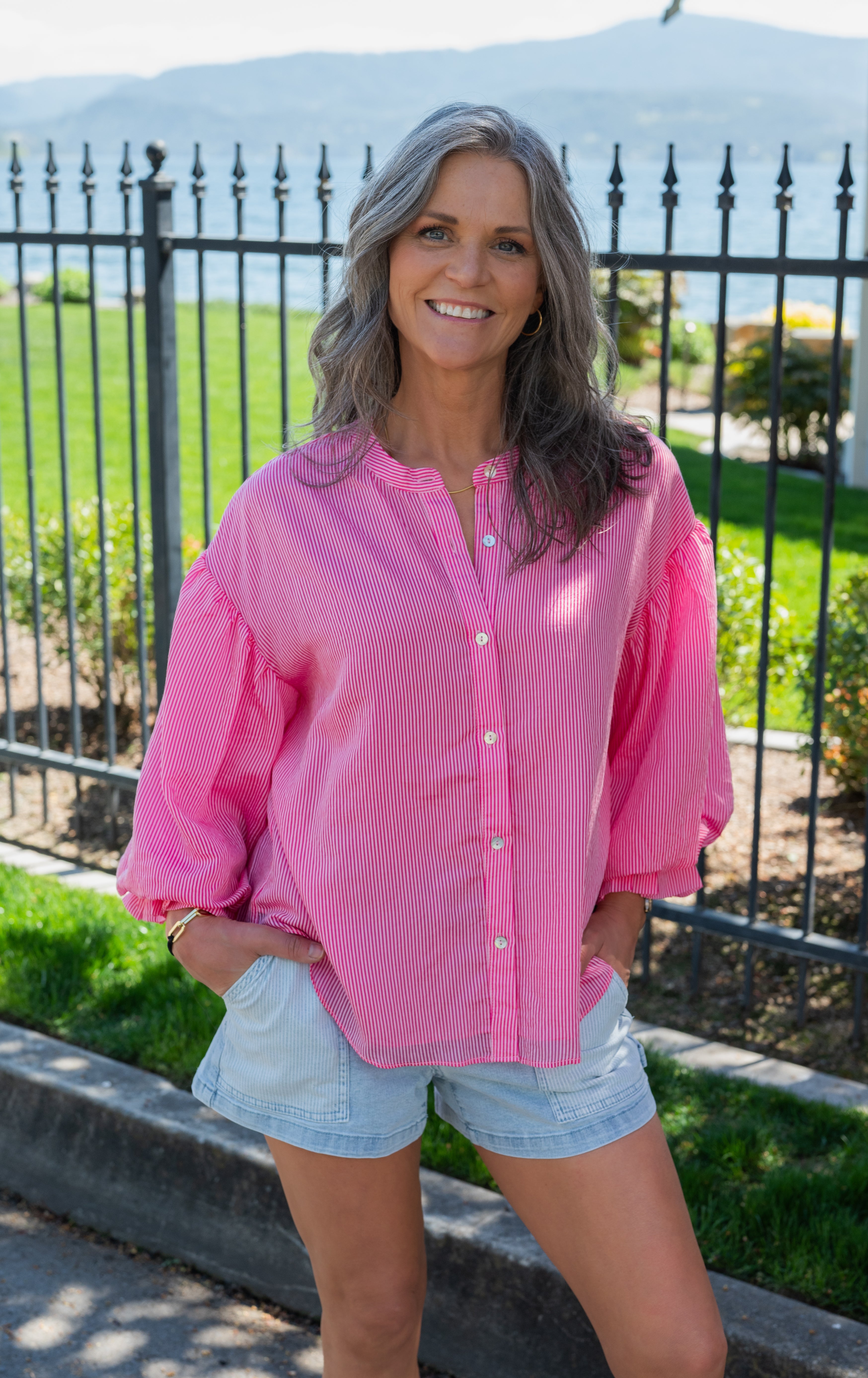 MAURA BUBBLE SLV BLOUSE