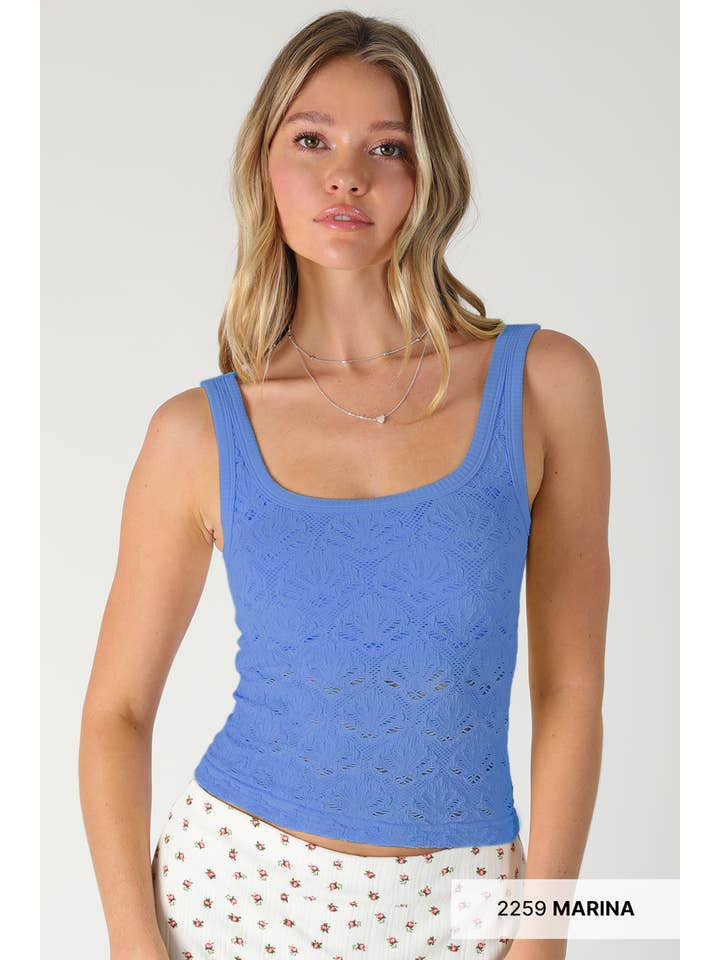CHRYSTAL FLORAL LACE TANK