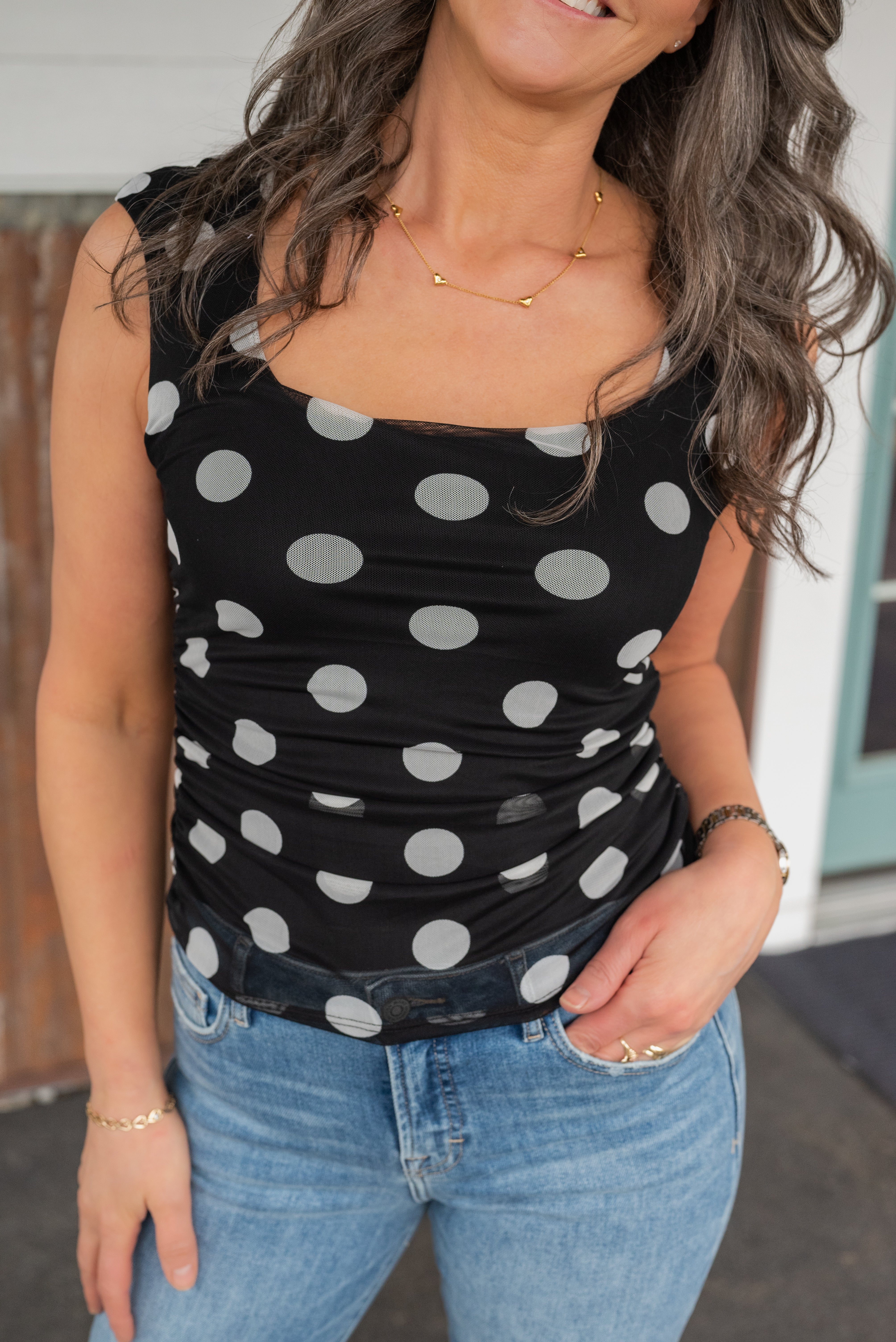 LINDSEY POLKADOT TOP