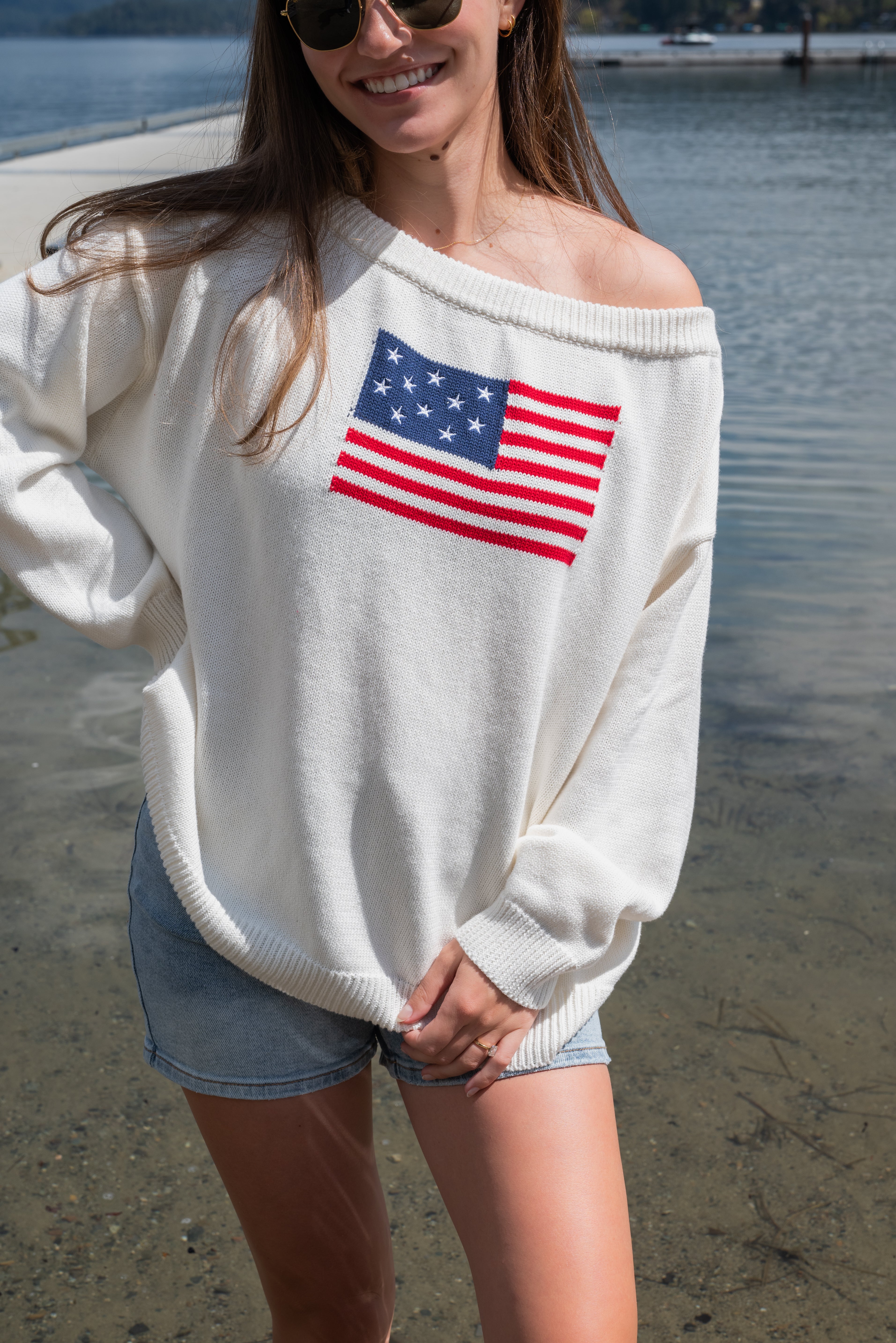 FLAG OFF SHOULDER TOP