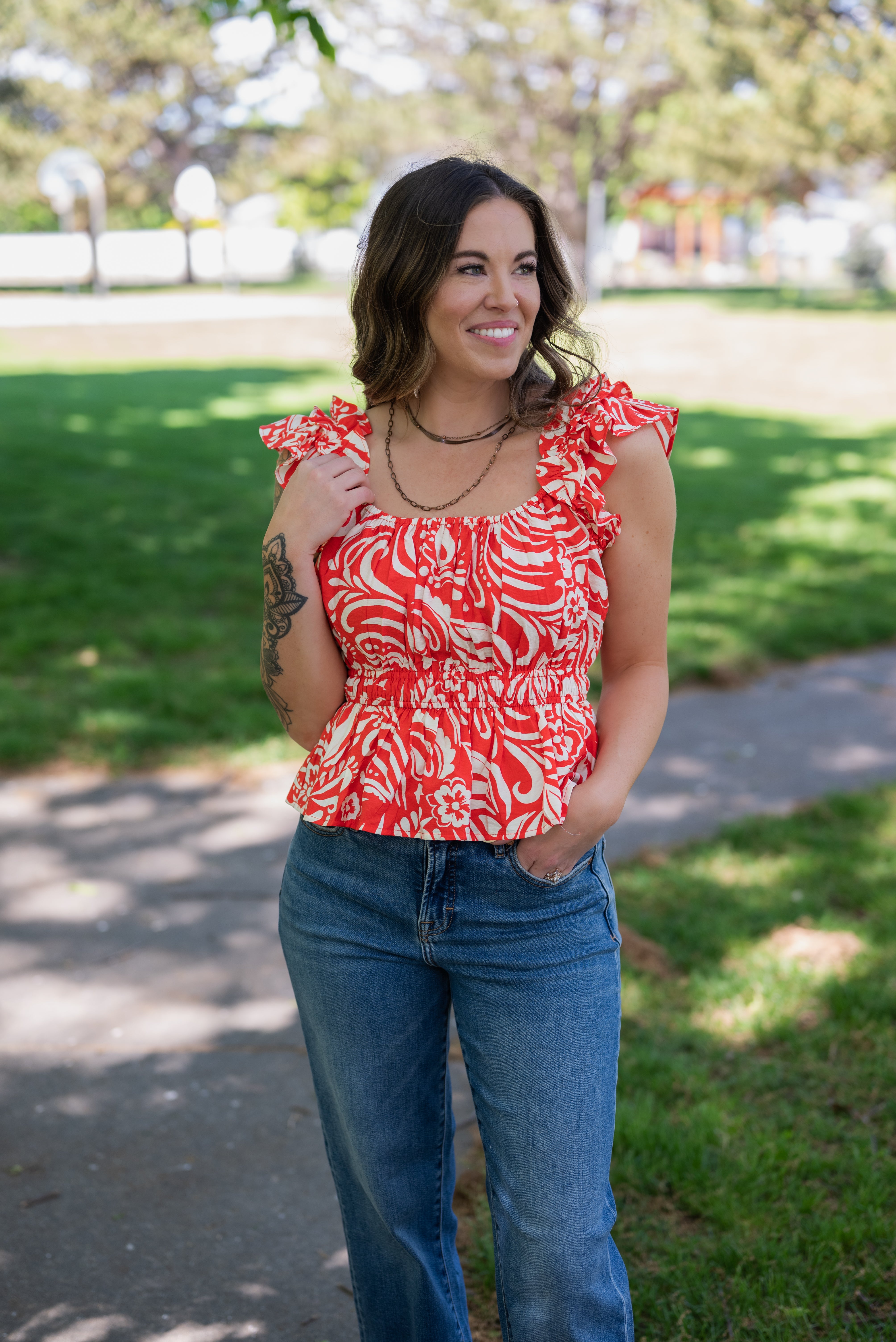 CHRISTA RUFFLE TOP