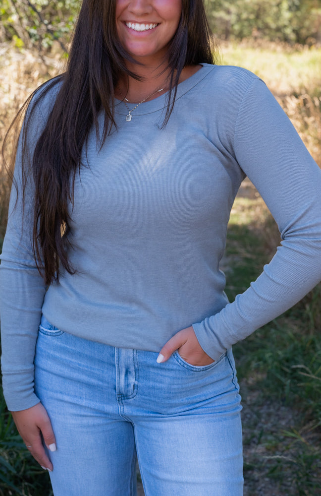 ZOIE RIBBED LS TOP