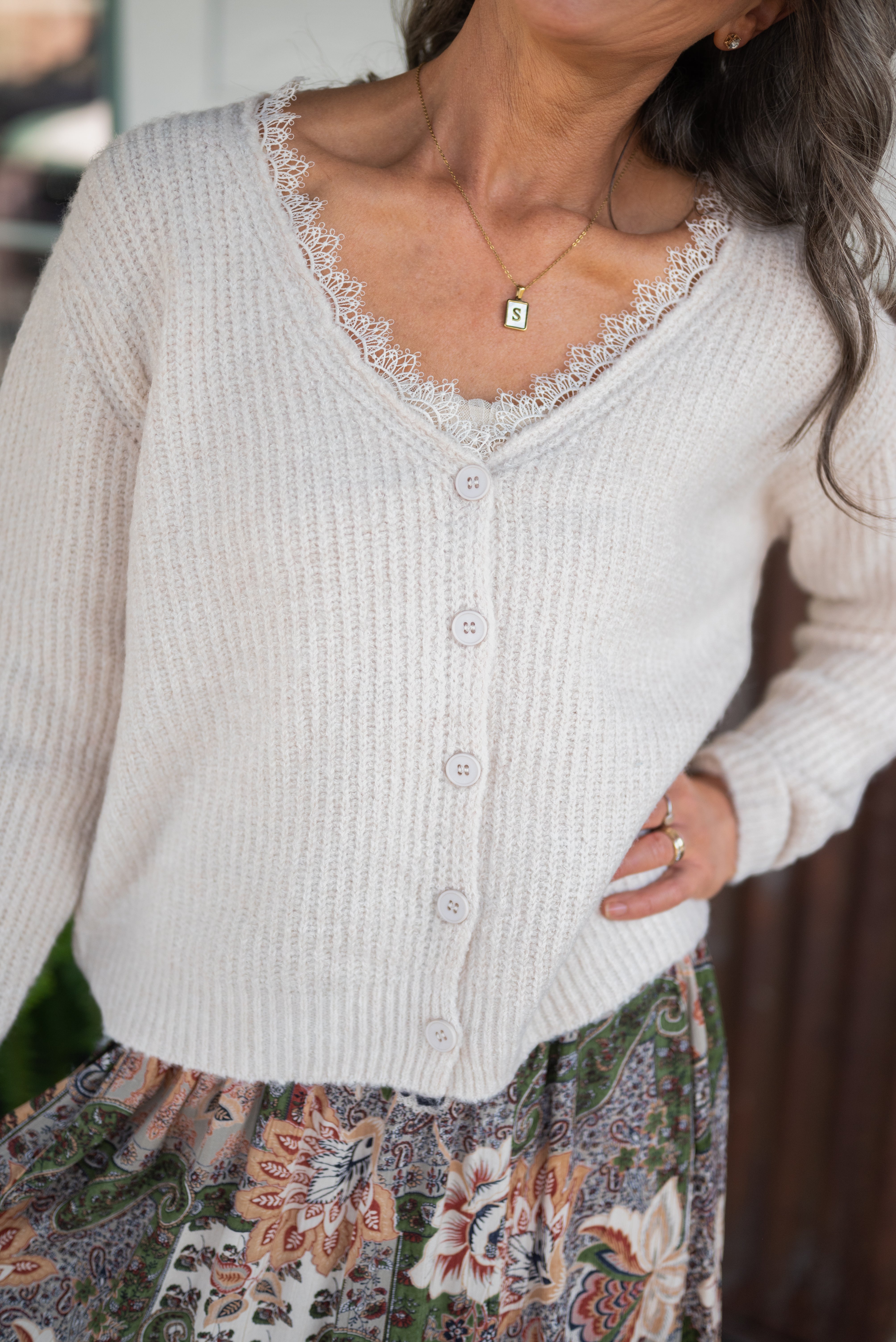 MAXINE LACE DETAIL SWEATER