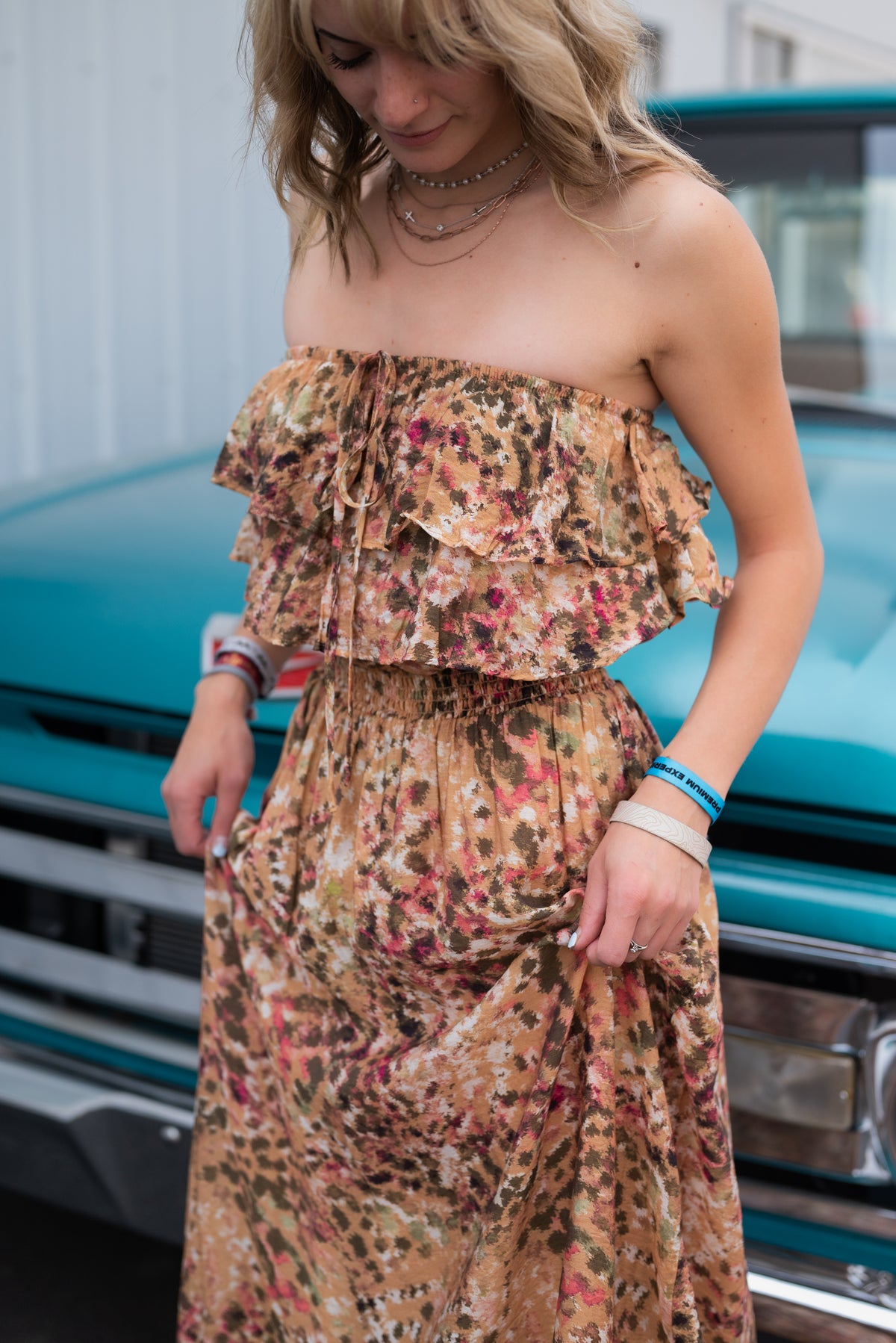 SUNSET CANYON STRAPLESS MAXI DRESS