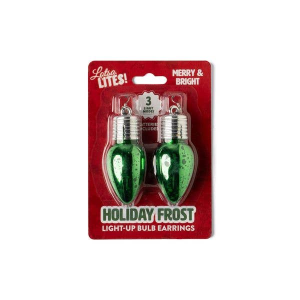Lotsa Lites! Holiday Frost Bulb Earrings