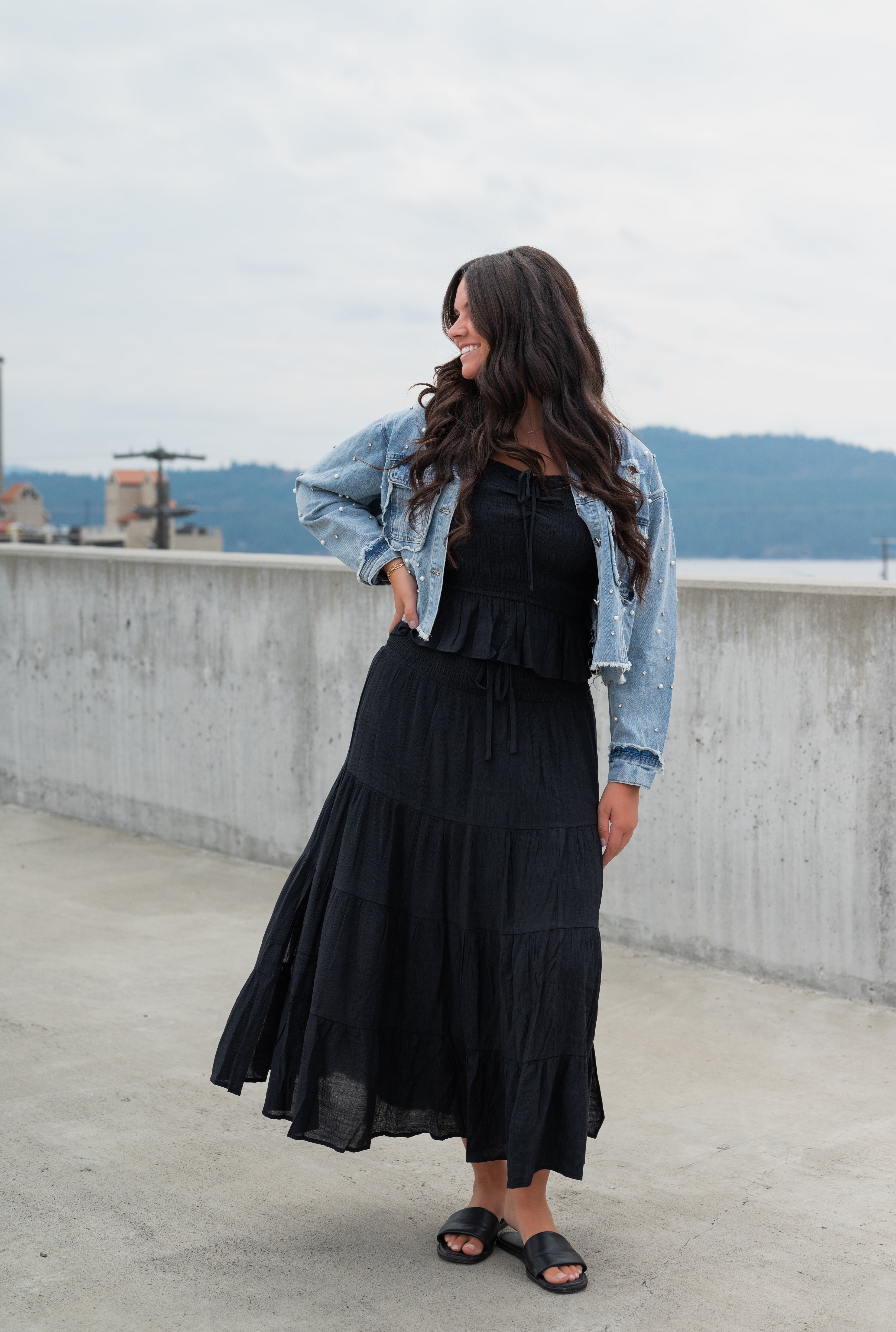 RITA TIERED MIDI SKIRT
