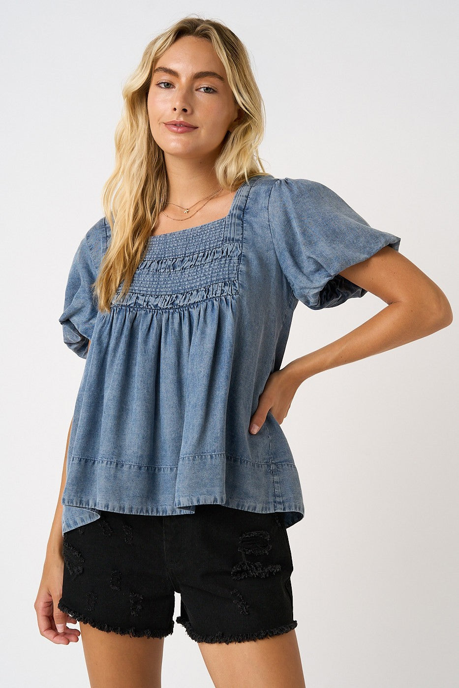 CHELSEA CHAMBRAY TOP