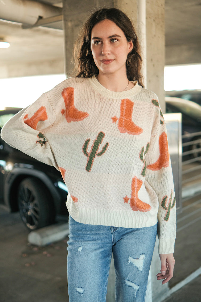 CACTUS BOOTS SWEATER