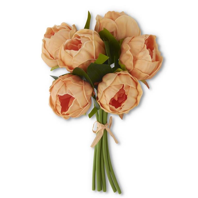 12 INCH PEACH REAL TOUCH PEONY- SINGLE STEMS