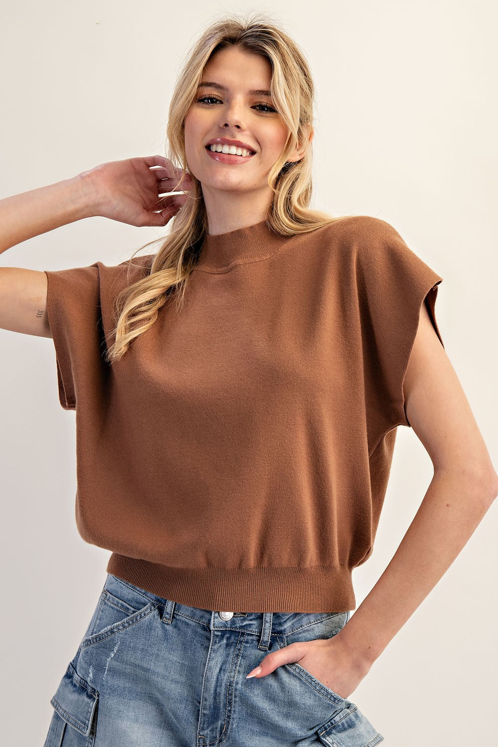 LIANA MOCK NECK TOP