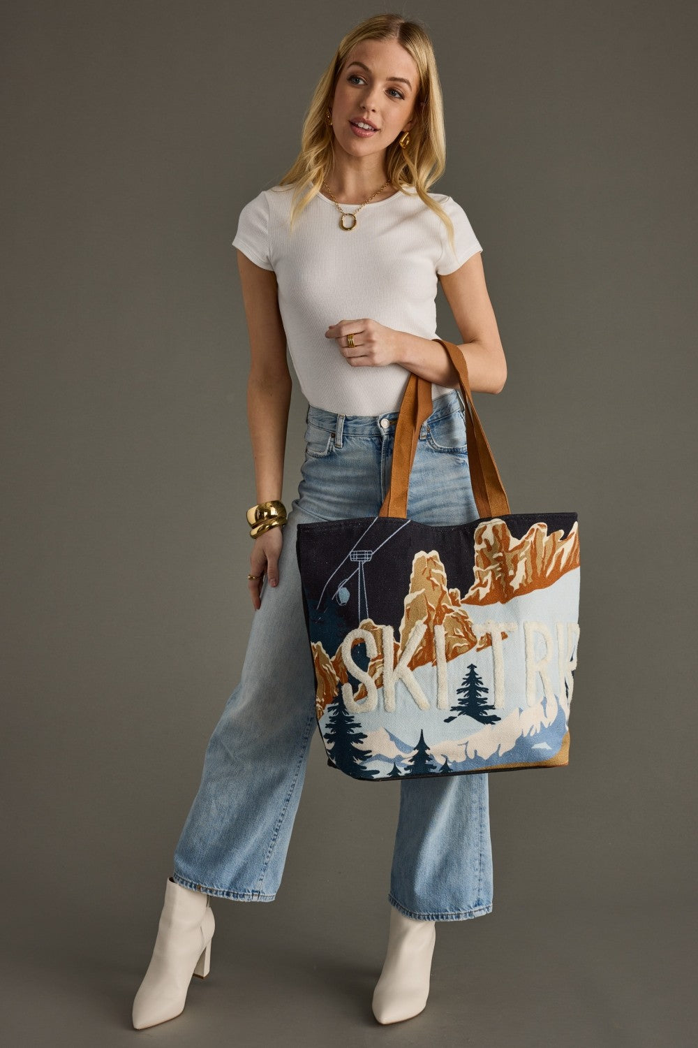 Ski Trip Scene Tote