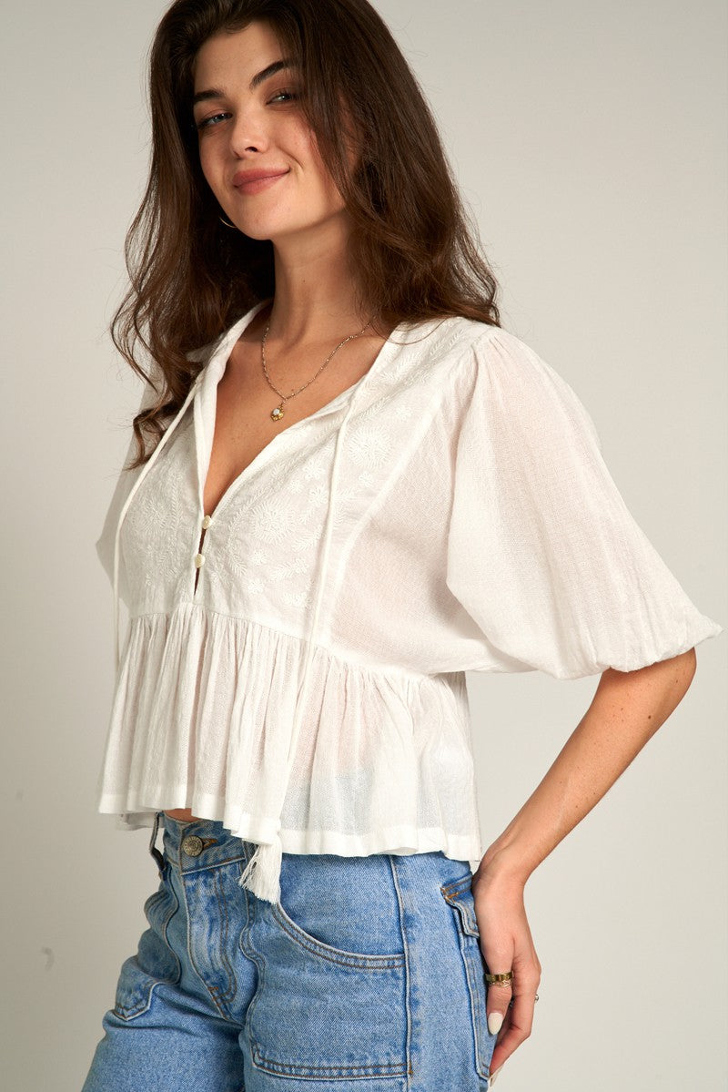 CAROLINE PEPLUM TOP