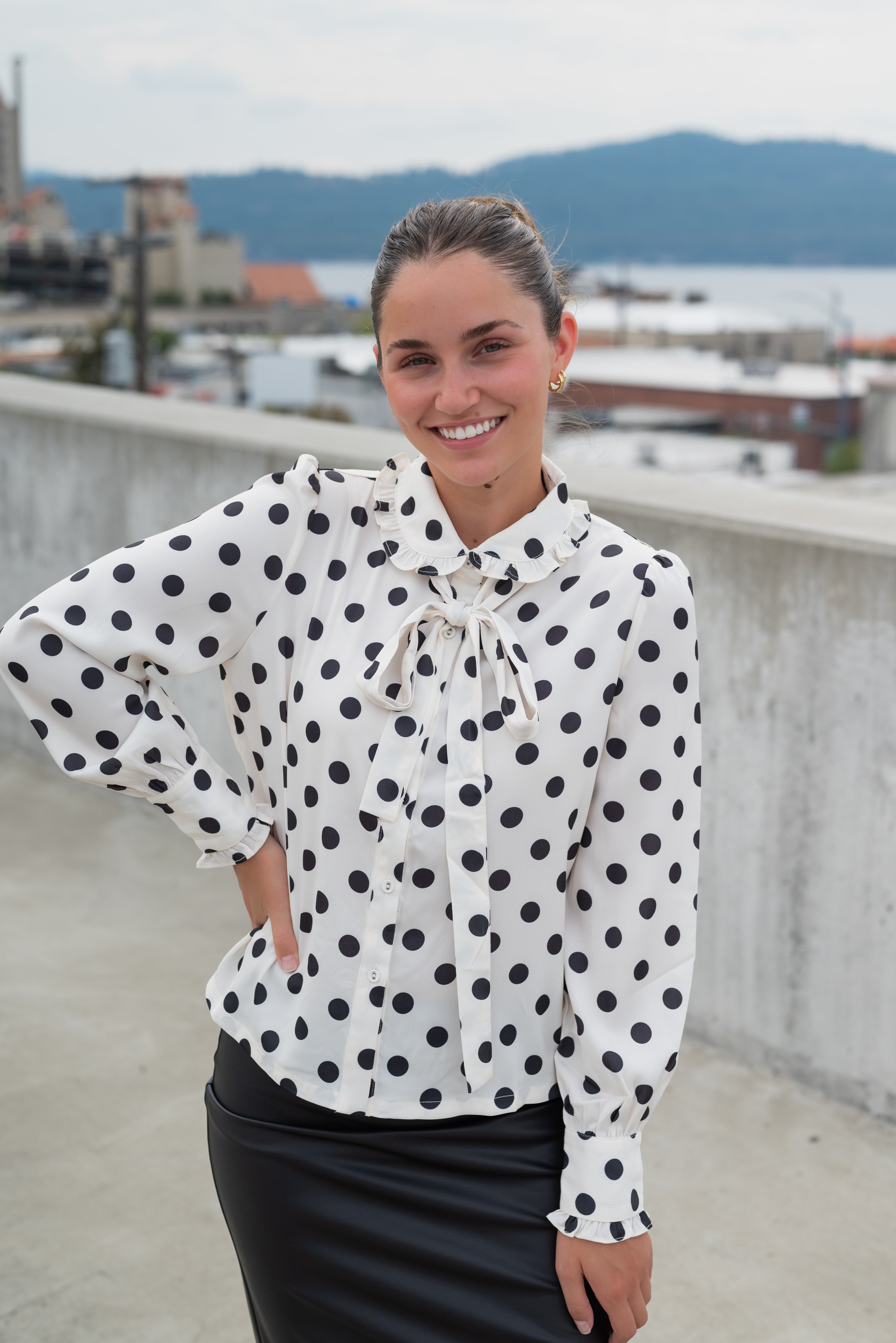 ELEIN POLKA DOT BLOUSE