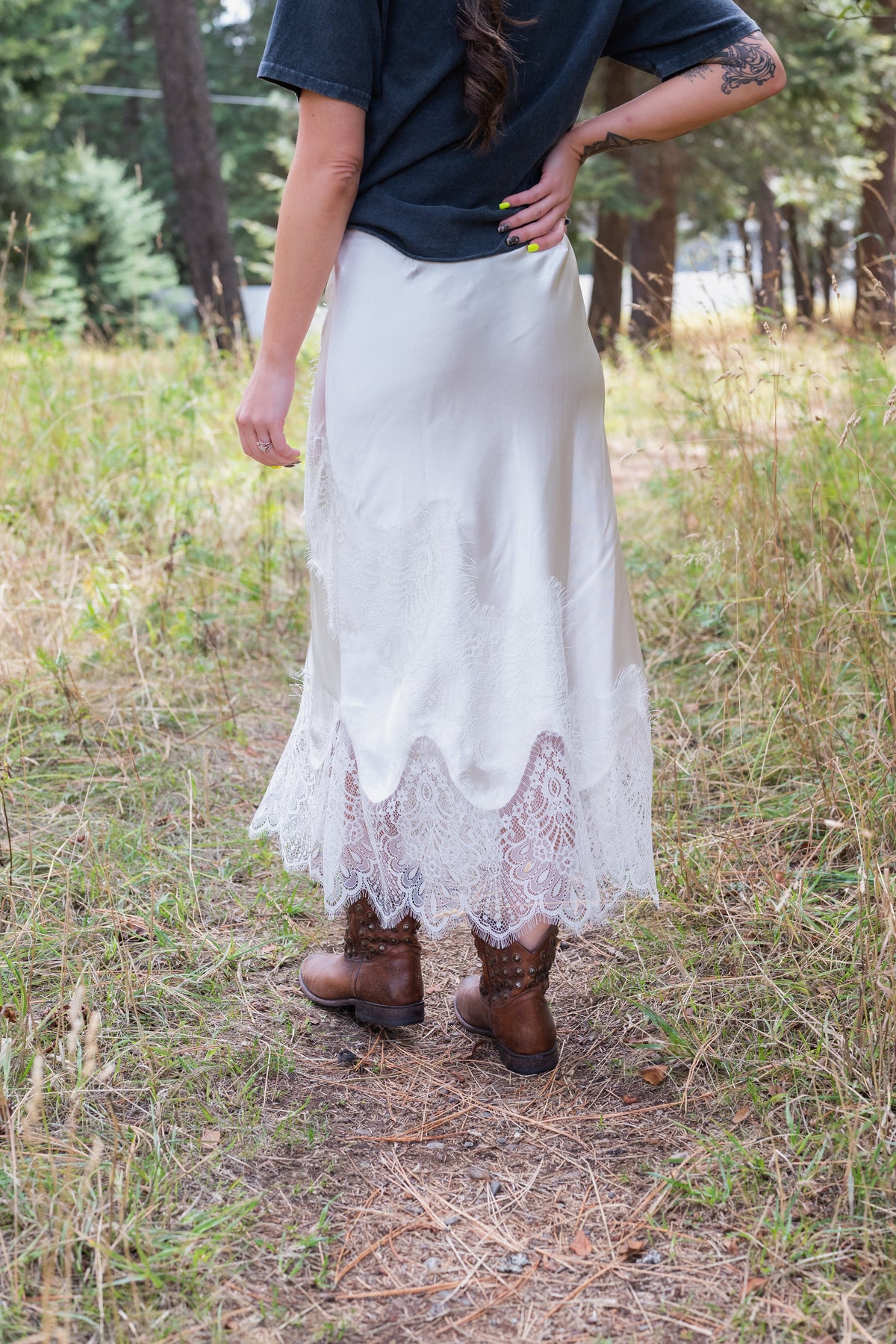 BLOSSOM SATIN SKIRT