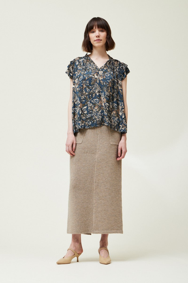LESIA RUFFLE SLV BLOUSE