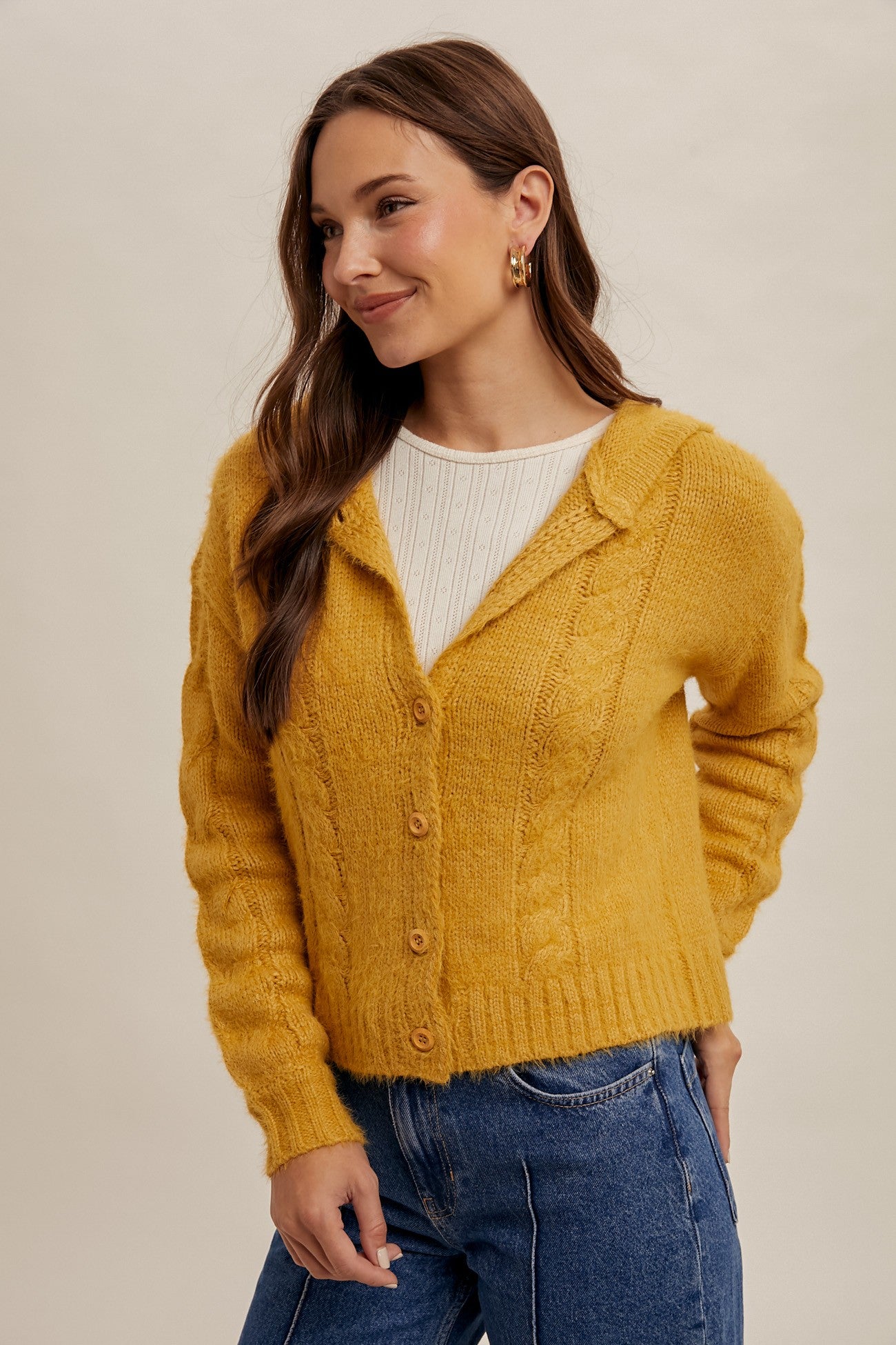 ELISSA BUTTON DOWN SWEATER